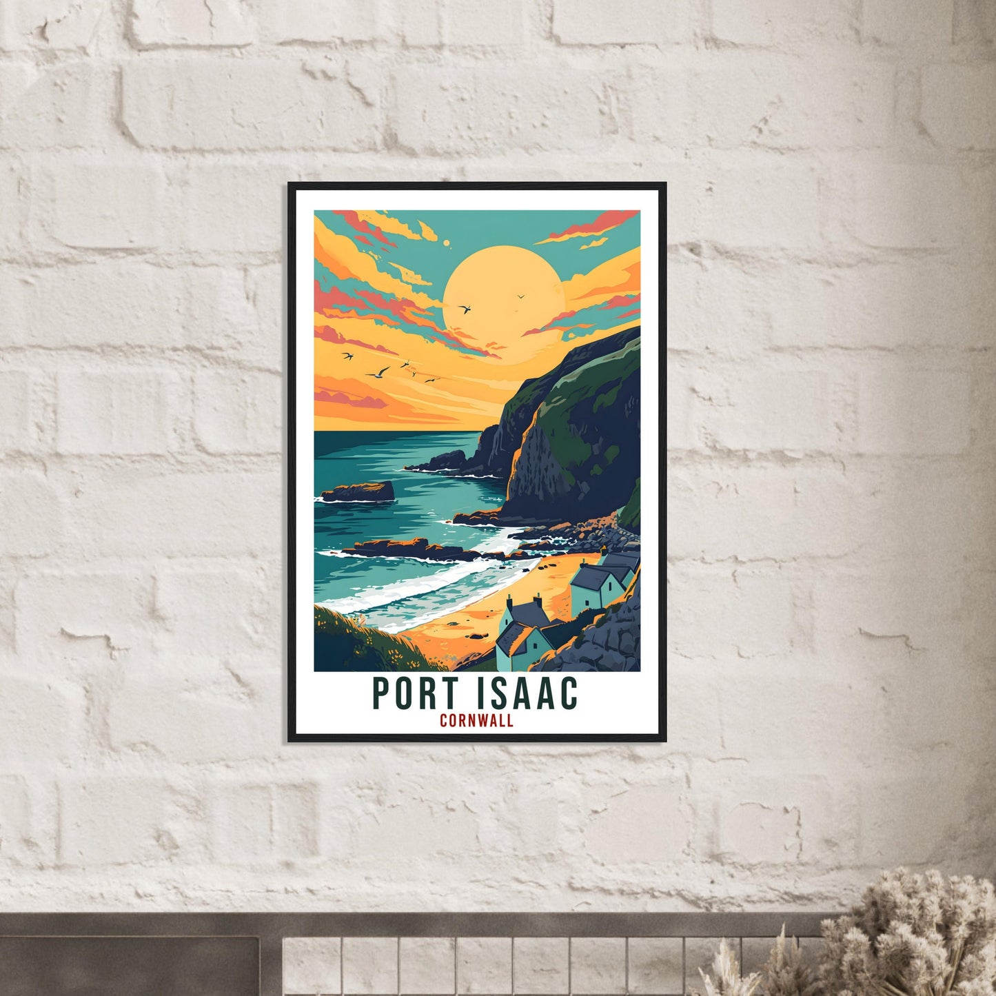 Port Issac Travel Print Cornwall Wall Art Home Decor Wall Hanging Travel Art Gift Port Issac Travel Poster England Landscape Artwork Gift