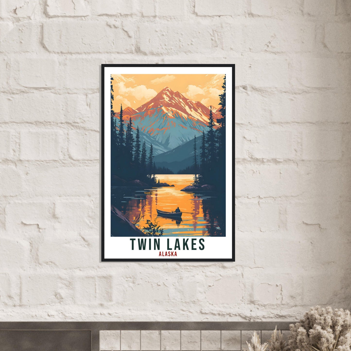 Twin Lakes Travel Print Alaska Home Decoration USA City Wall Art Gift Wall Hanging Art Lover Alaska Artwork Twin Lakes Nature Travel Poster
