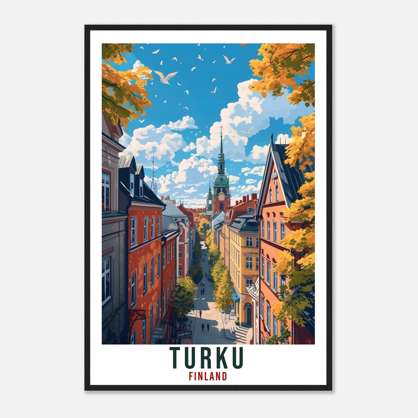 Turku Finland Travel Print Wall Art Turku Wall Hanging Home Décor Turku Gift Art Lovers Finland Artwork Gift Print Turku Landmark Poster
