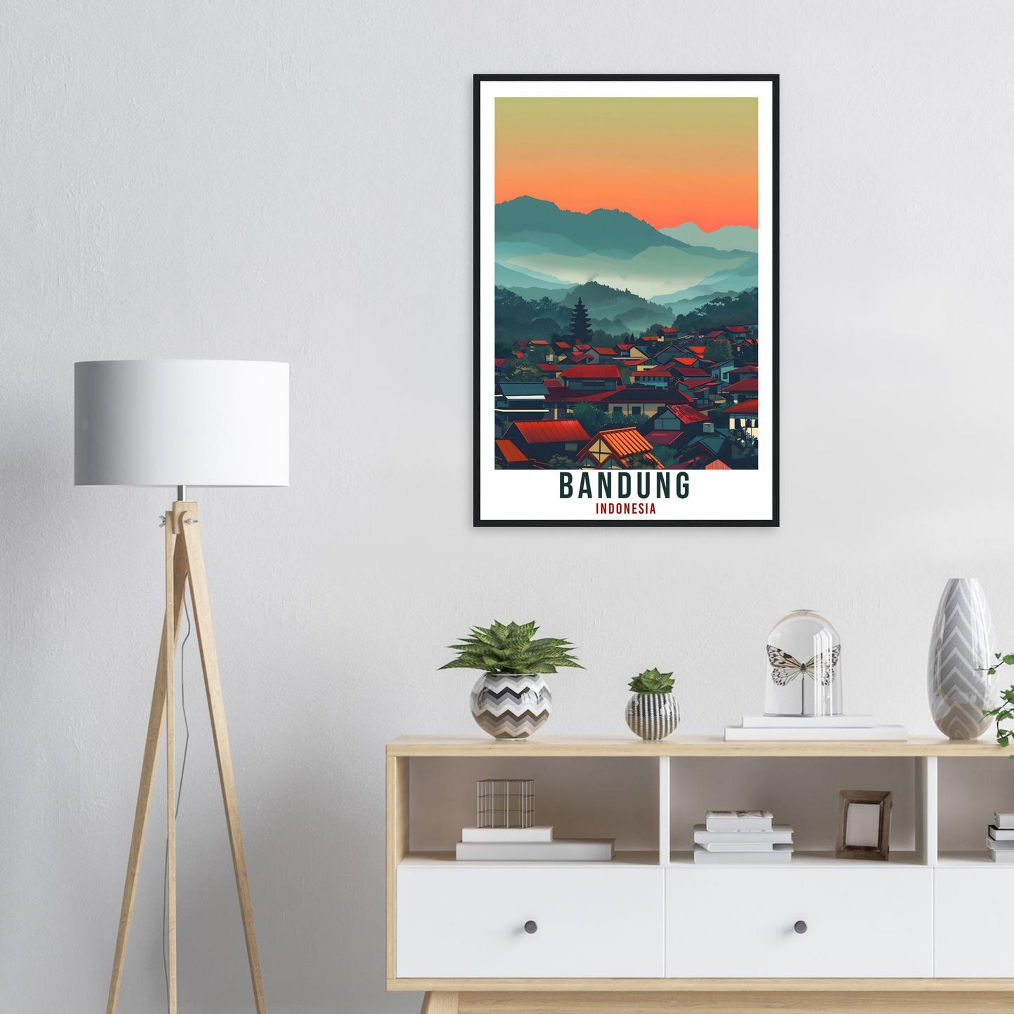 Bandung Bali Travel Print Bali Wall Art Wall Hanging Home Décor Bandung Gift Landmark Artwork Travel Art Indonesia Bandung Travel Poster