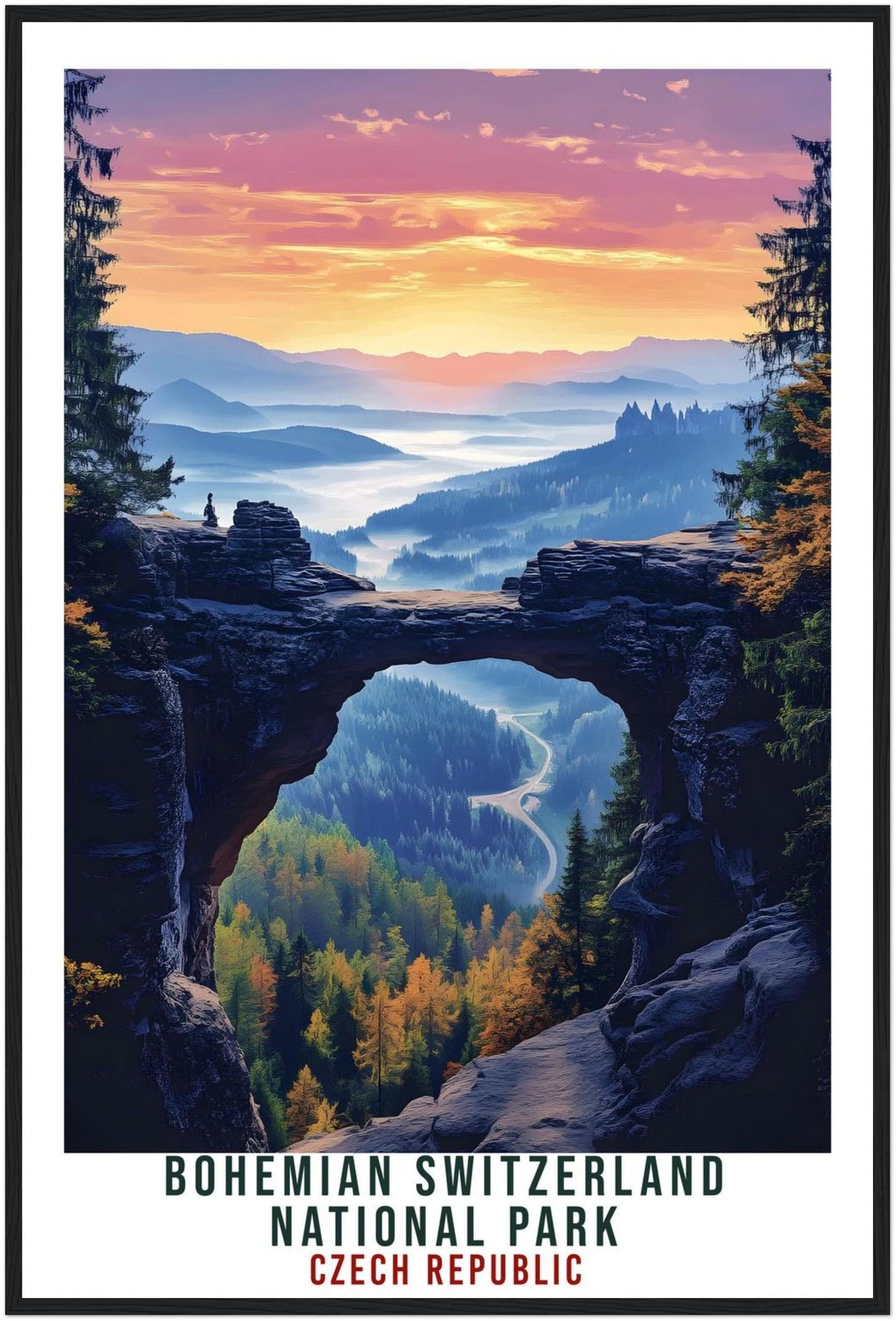 Bohemian Switzerland National Park Travel Print Czech Republic Home Decor Wall Art Gift Wall Hanging Art Lover Czechia Artwork Travel Poster