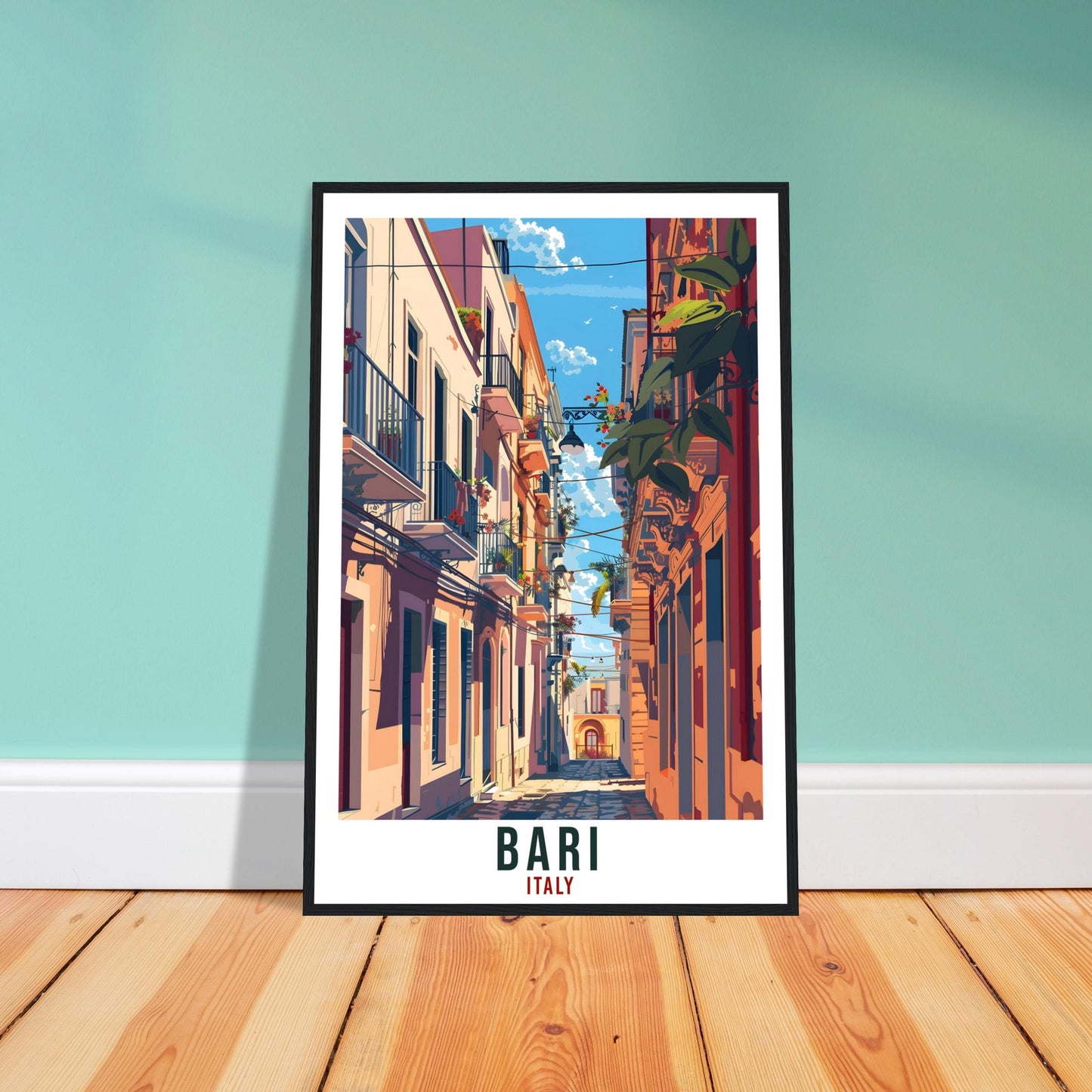 Bari Travel Print Italy Wall Art Bari Wall Hanging Home Living Décor Bari Gift Art Lovers Gift Italy Artwork Gift Italian Travel Poster