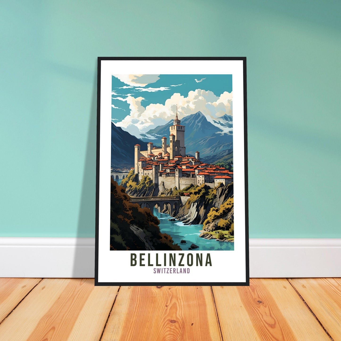 Bellinzona Travel Print Wall Art Switzerland Wall Art Bellinzona Art Print Travel Poster Swiss Landscape Bellinzona Switzerland Travel Art