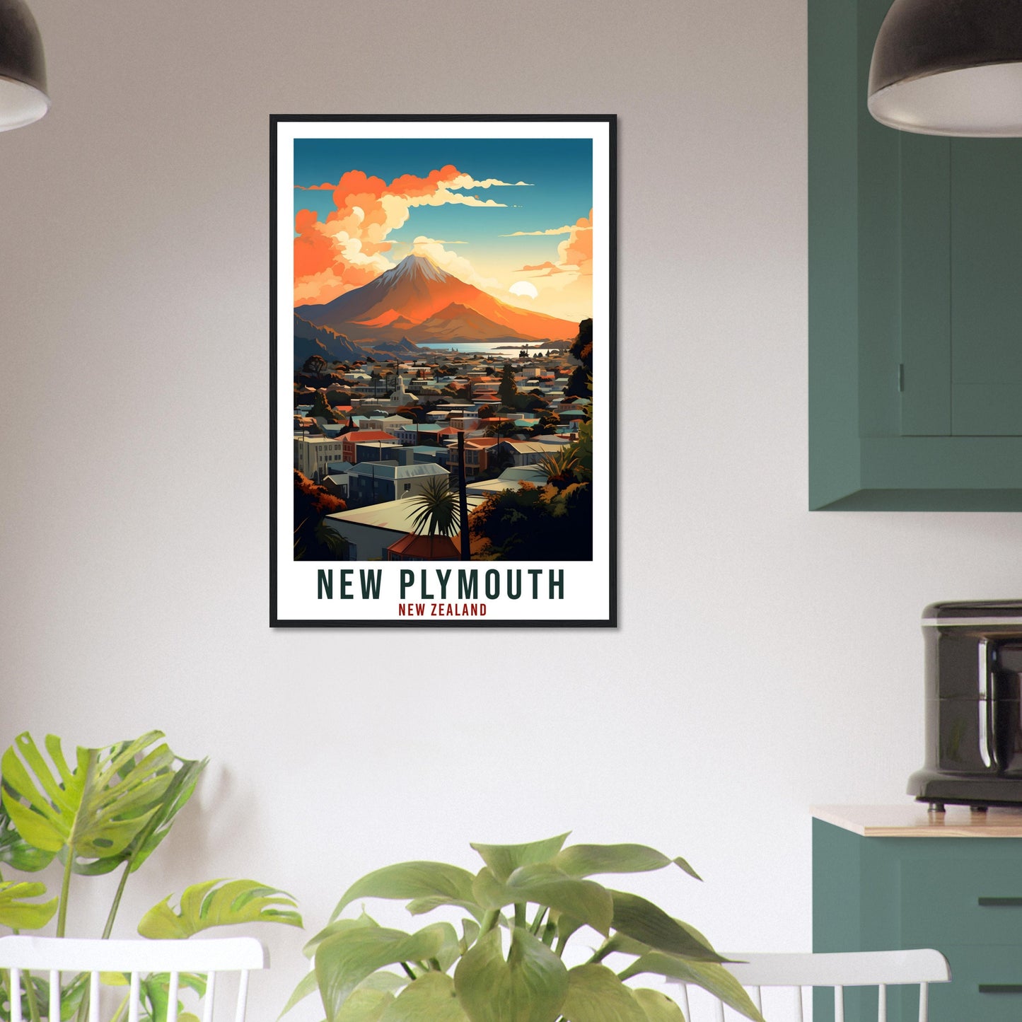 New Plymouth Travel Print Wall Art New Plymouth New Zealand City Artwork Art Gifts New Plymouth Travel Poster New Zealand Art Lovers Gift