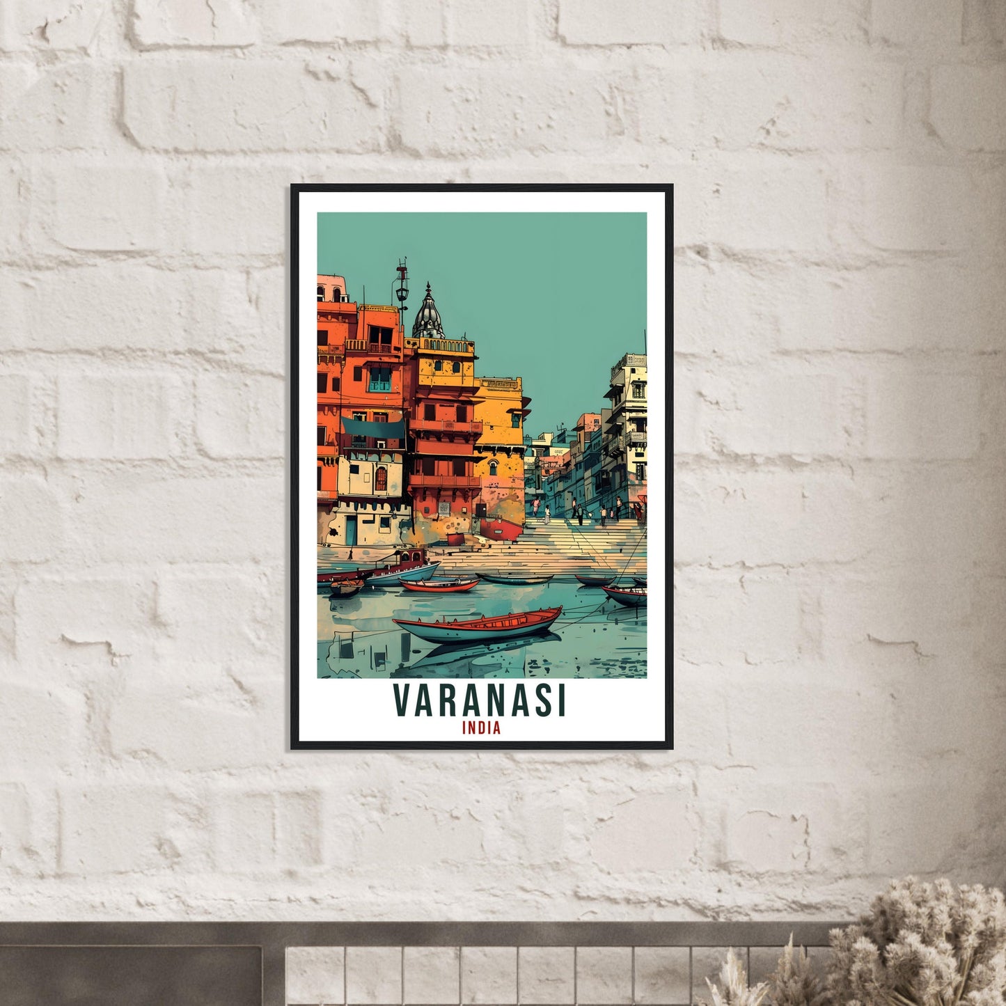 Varanasi Travel Print India Home Decoration Wall Art Gift Wall Hanging Art Lover Indian Artwork India Varanasi Travel Poster Cityscape Print