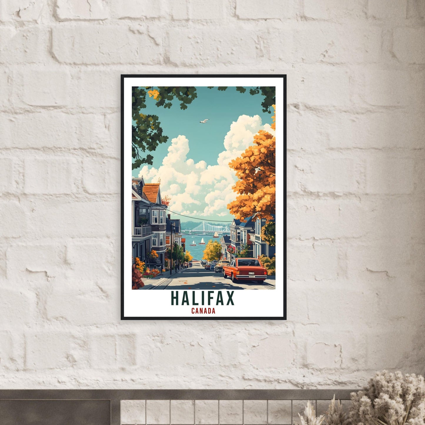 Halifax Travel Print Canada Home Decor Halifax Wall Art Gift Wall Hanging Art Lover Halifax Canadian Artwork Travel Poster Nova Scotia Art