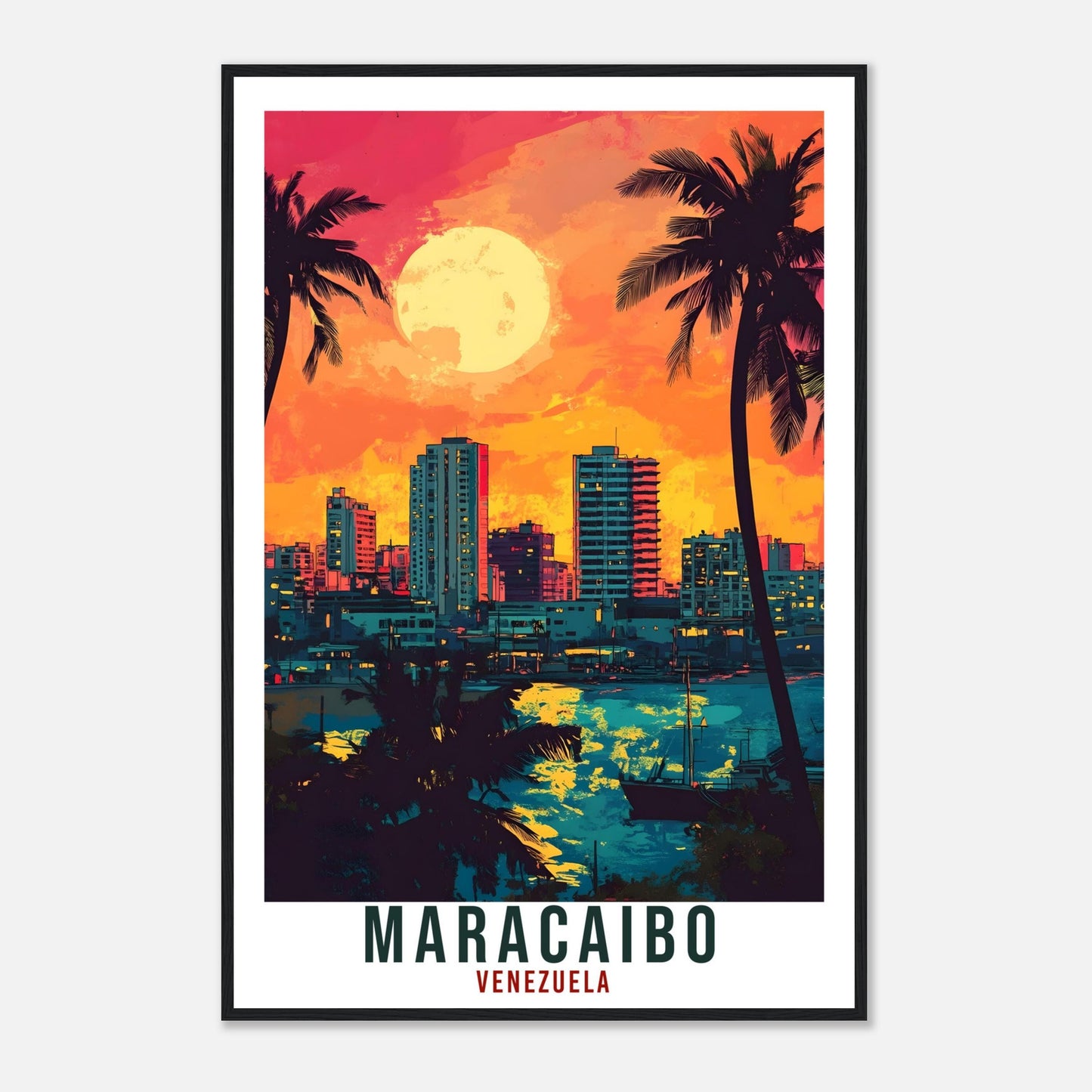 Maracaibo Travel Print Venezuela Home Decoration Maracaibo Wall Art Gift Wall Hanging Art Lover Venezuelan Artwork Travel Poster