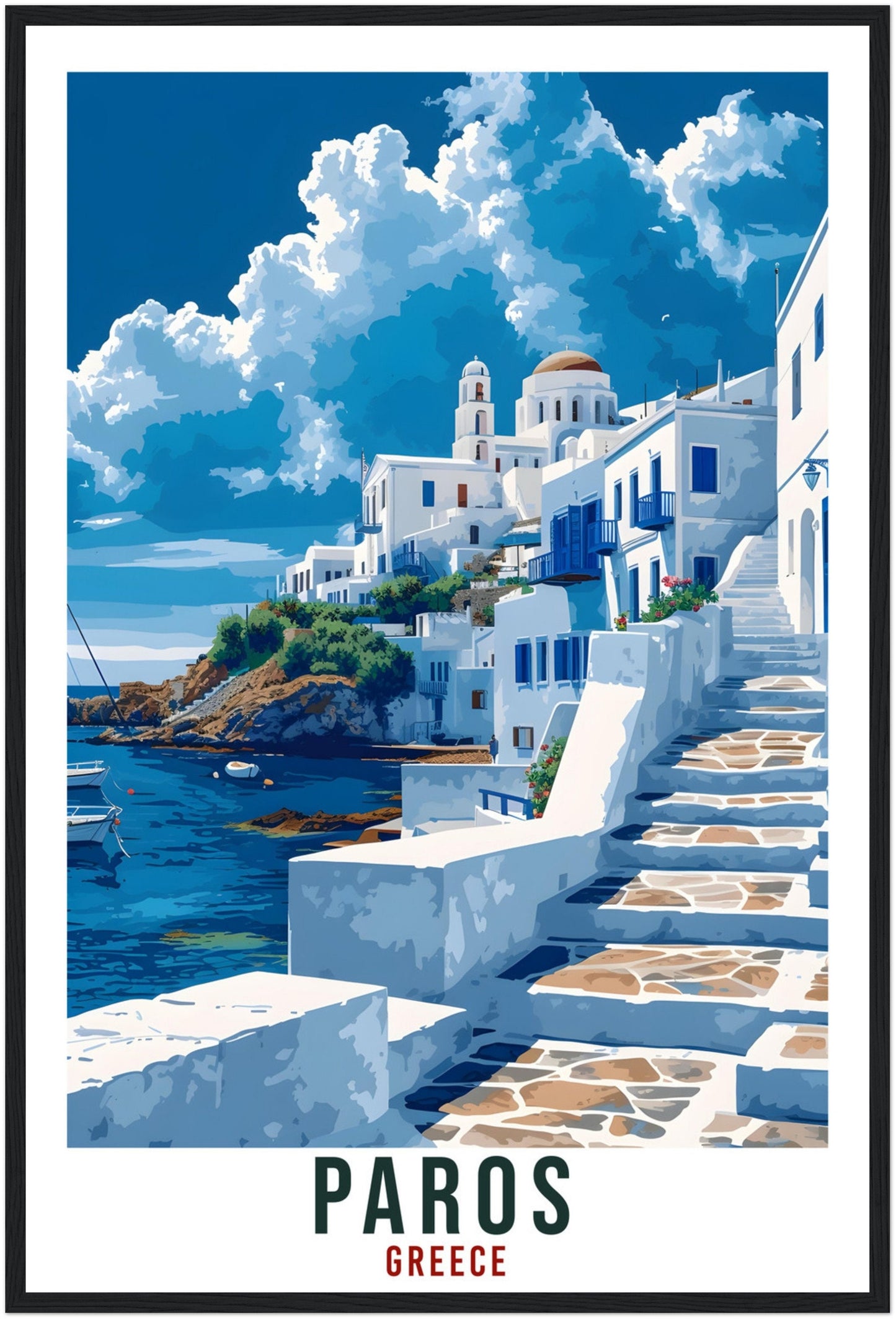 Paros Travel Print Greece Home Decoration Paros Greek Island Wall Art Gift Wall Hanging Art Lover Greece Artwork Paros Gift Travel Poster