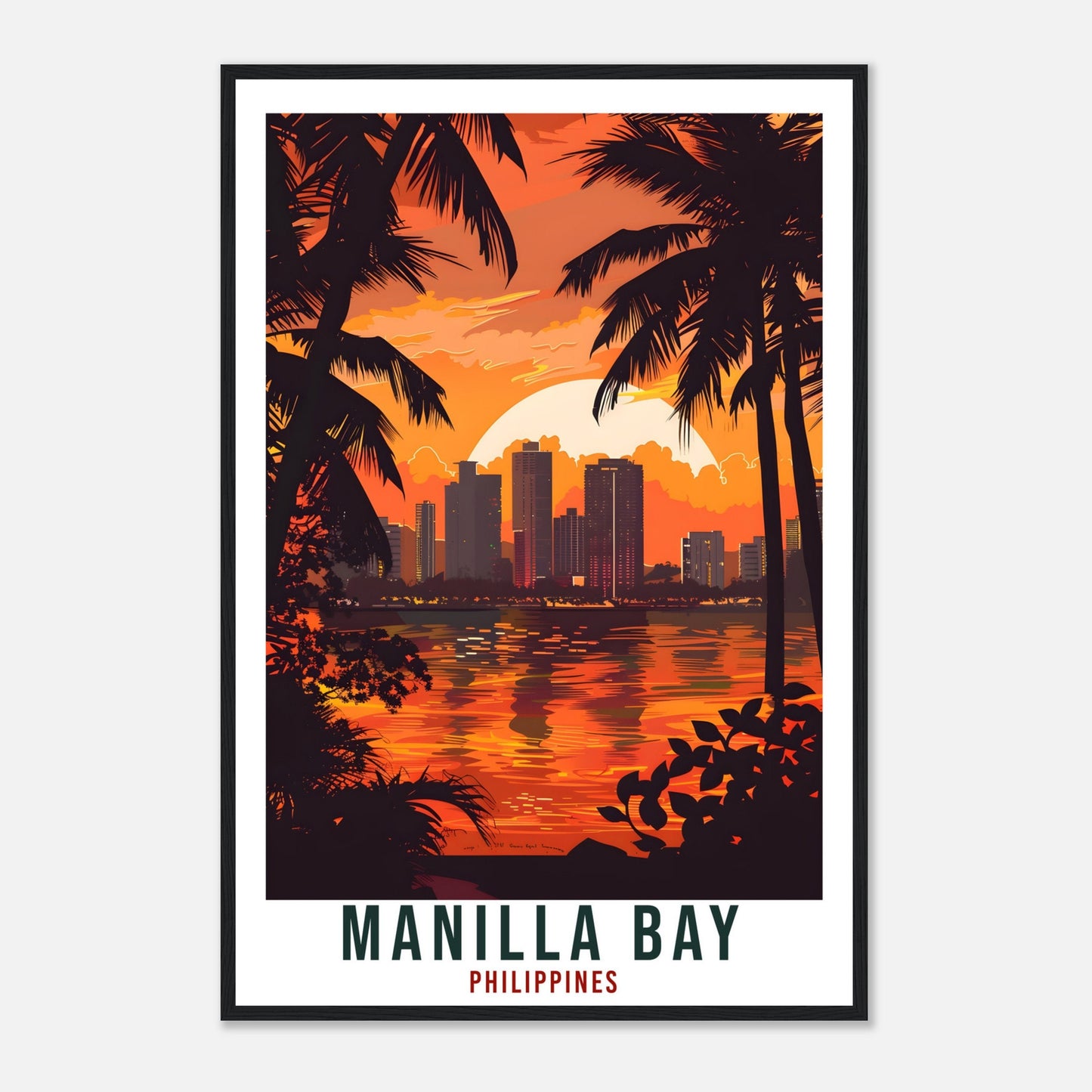 Manilla Bay Philippines Travel Print Wall Art Wall Hanging Home Décor Manilla Bay Gift Landmark Artwork Travel Art Philippines Travel Poster