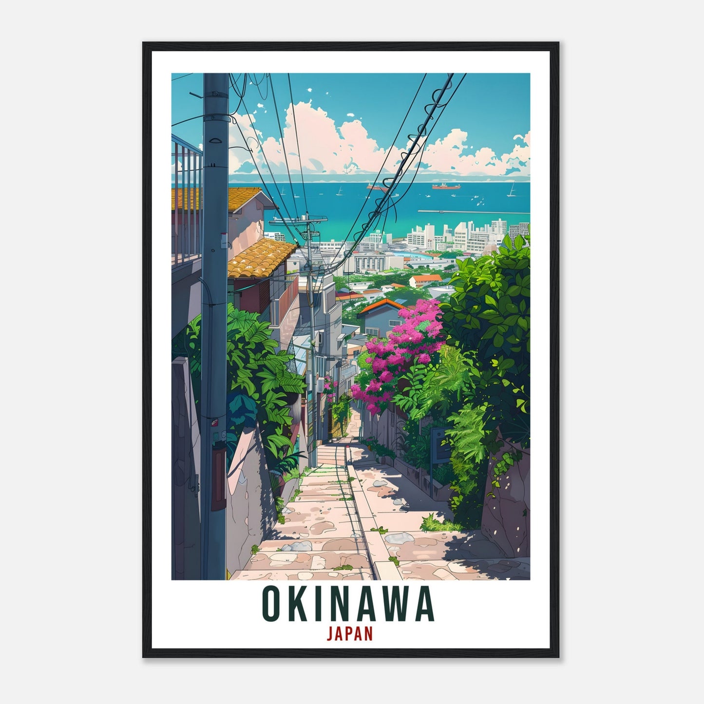 Okinawa Travel Print Japan Home Decoration Wall Art Gift Wall Hanging Art Lover Japanese Artwork Japan Okinawa Travel Poster City Print