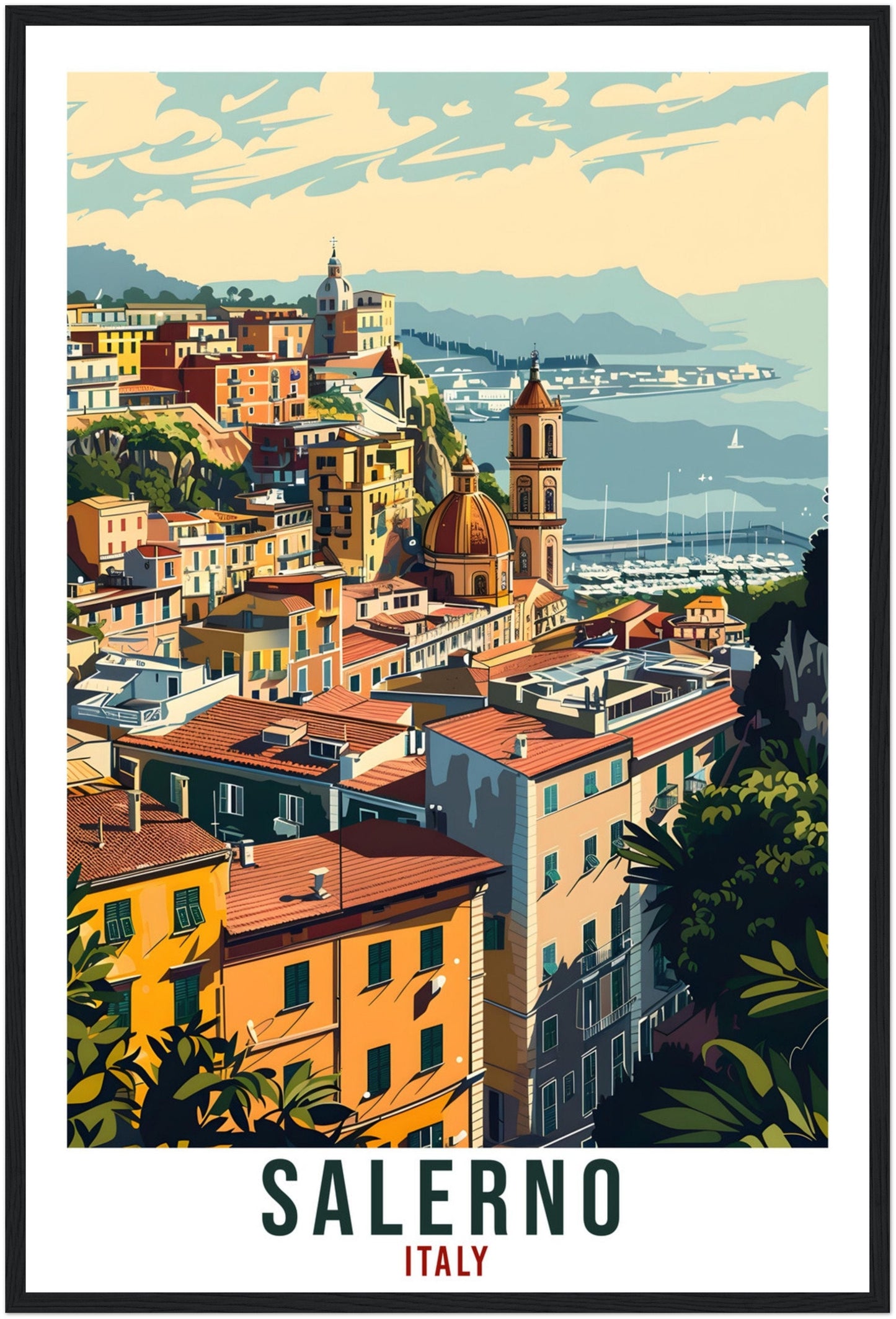 Salerno Travel Print Italy Wall Art Wall Hanging Home Living Décor Salerno Gift Art Lovers Gift Italy Artwork Gift Italian Travel Poster