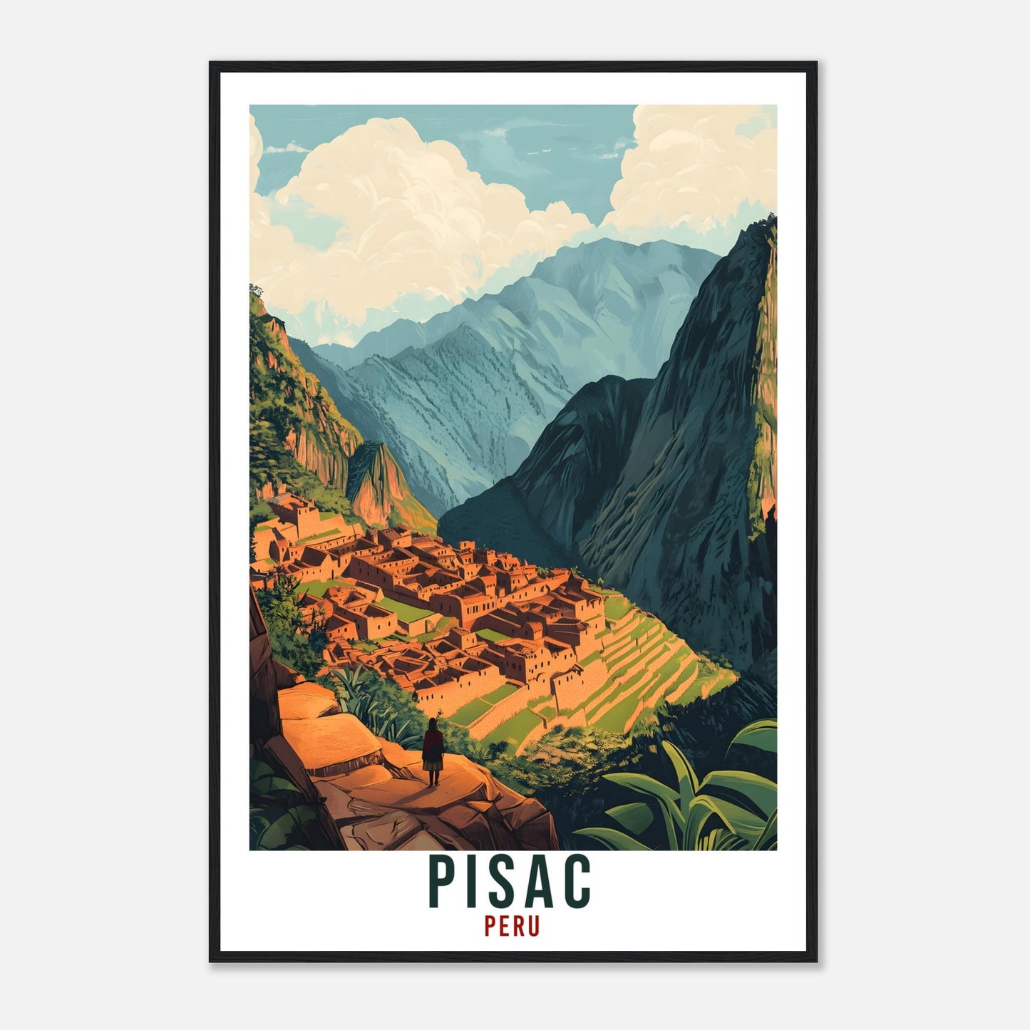 Pisac Travel Print Peru Home Decor Pisac Wall Art Gift Wall Hanging Art Lover Pisac Peruvian Artwork Travel Poster Pisac Peruvian Travel Art