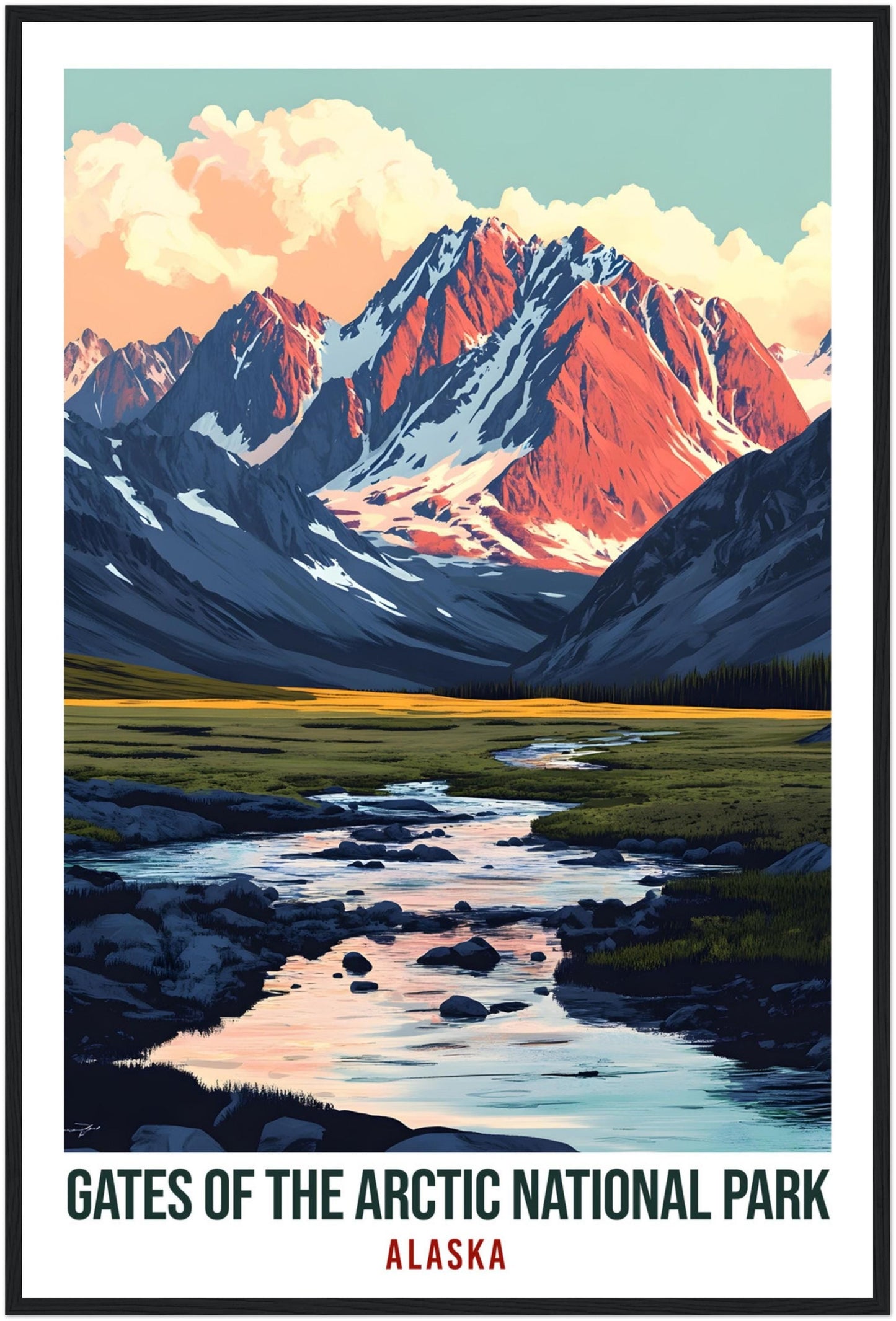 Gates Of The Arctic National Park Alaska USA Travel Print Wall Art Wall Hanging Home Décor Alaska Gift Travel Art USA Artwork Travel Poster