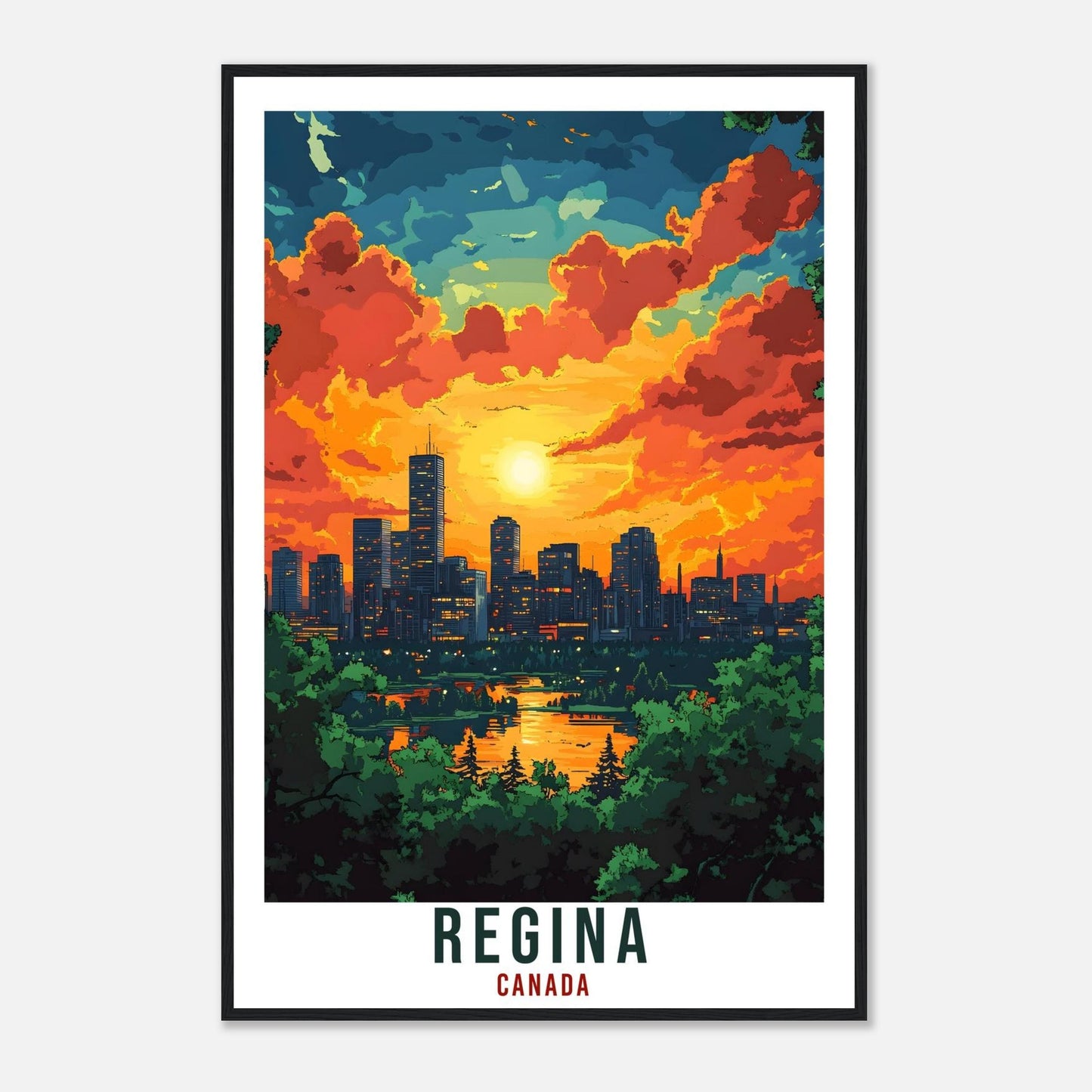 Regina Travel Print Canada Home Decor Regina Wall Art Gift Wall Hanging Art Lover Regina Canadian Artwork Travel Poster Saskatchewan Art