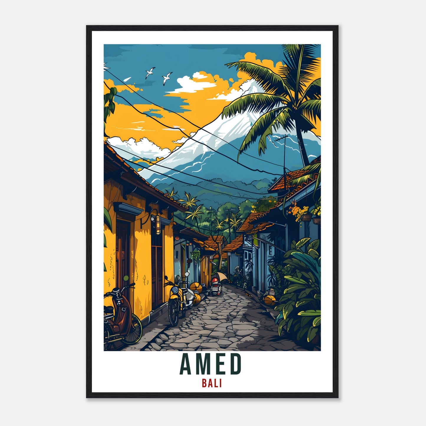 Amed Bali Travel Print Bali Wall Art Wall Hanging Home Décor Amed Gift Landmark Artwork Travel Art Lovers Indonesia Amed Travel Poster