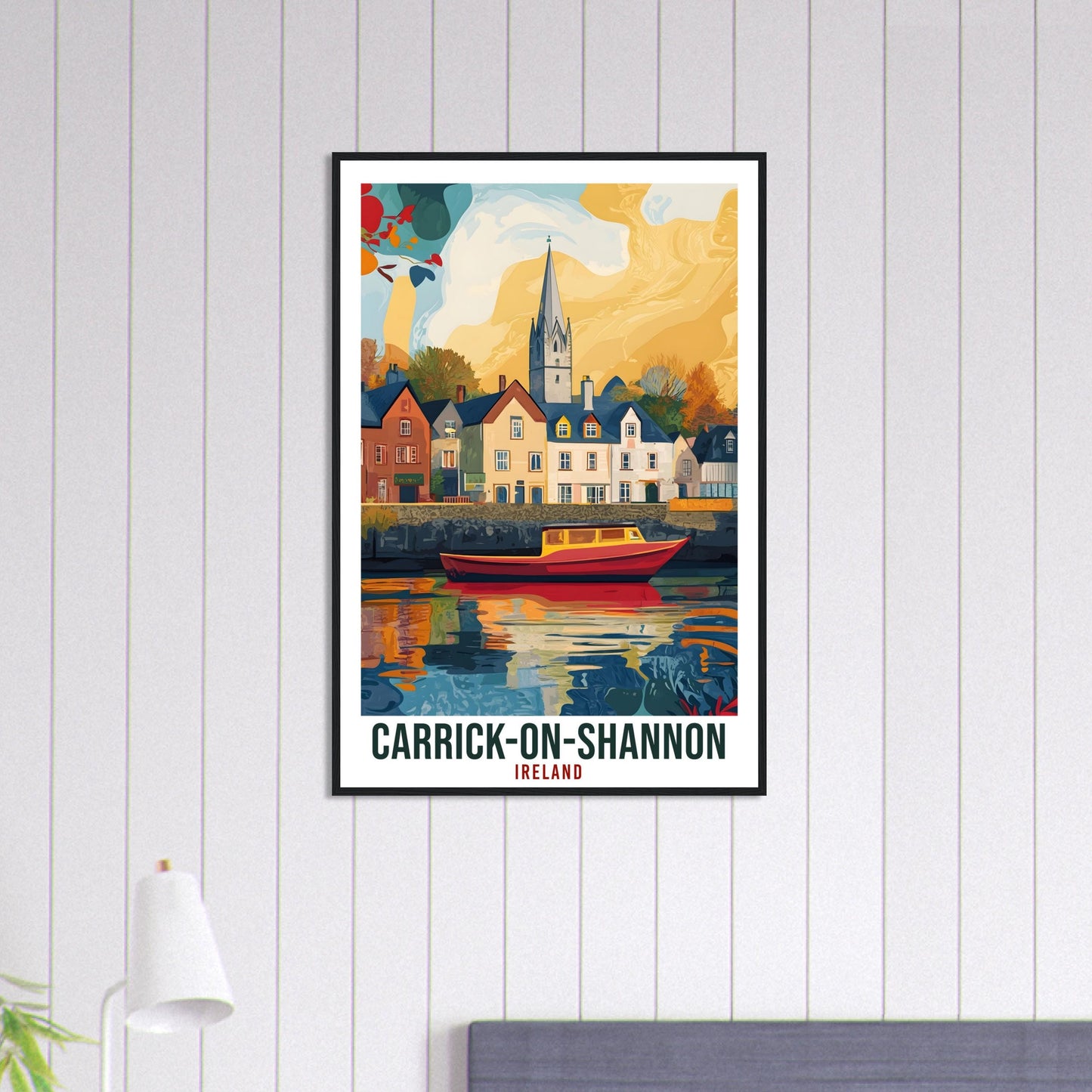 Carrick-On-Shannon Travel Print Ireland Home Decor Wall Art Gift Wall Hanging Art Lover CarrickOnShannon Irish Artwork Travel Poster Ireland