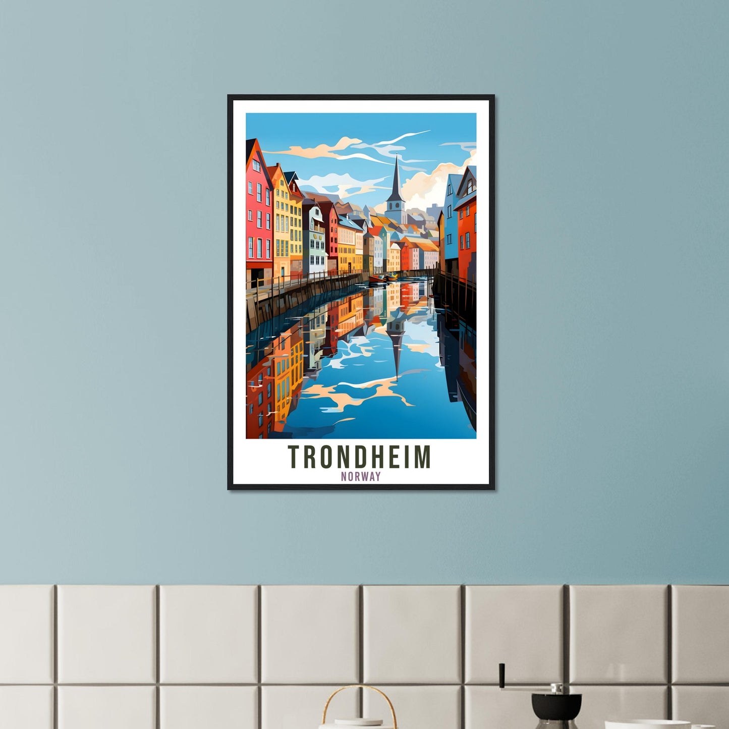 Trondheim Norway Travel Print Trondheim Wall Hanging Norway Arctic Trondheim Travel Poster Norway Wall Art Trondheim Travel Poster Artwork