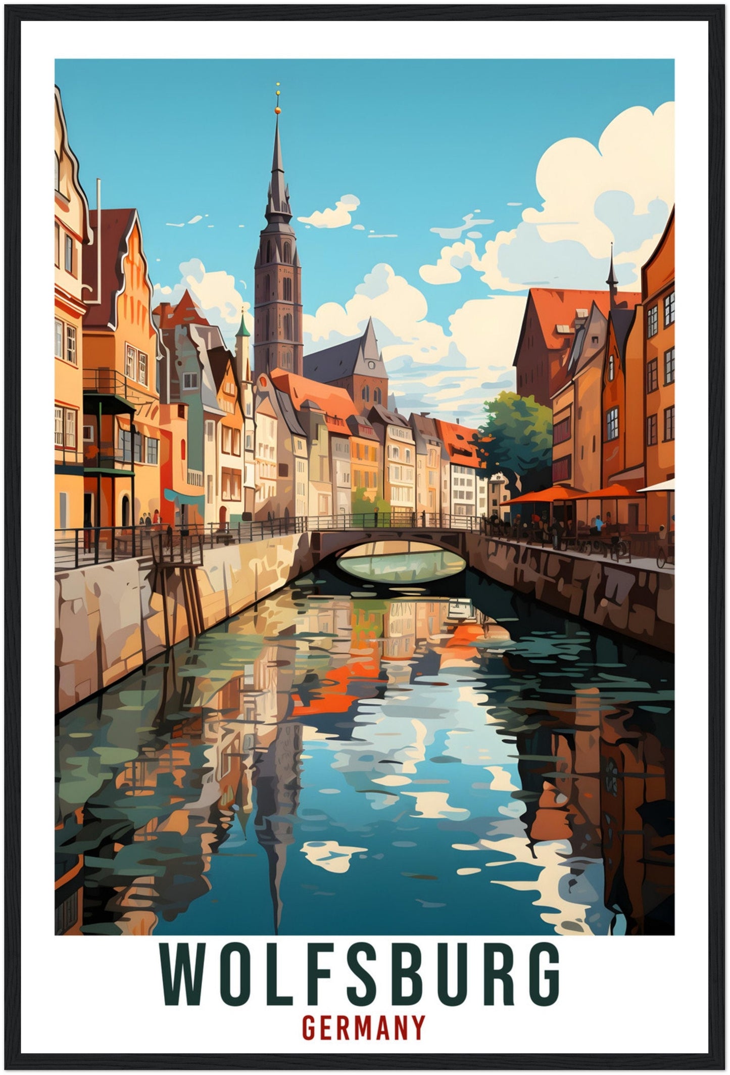 Wolfsburg Travel Poster Germany Home Decor Wolfsburg German City Wall Art Gift Wall Hanging Art Lover Germany Artwork Wolfsburg Travel Print