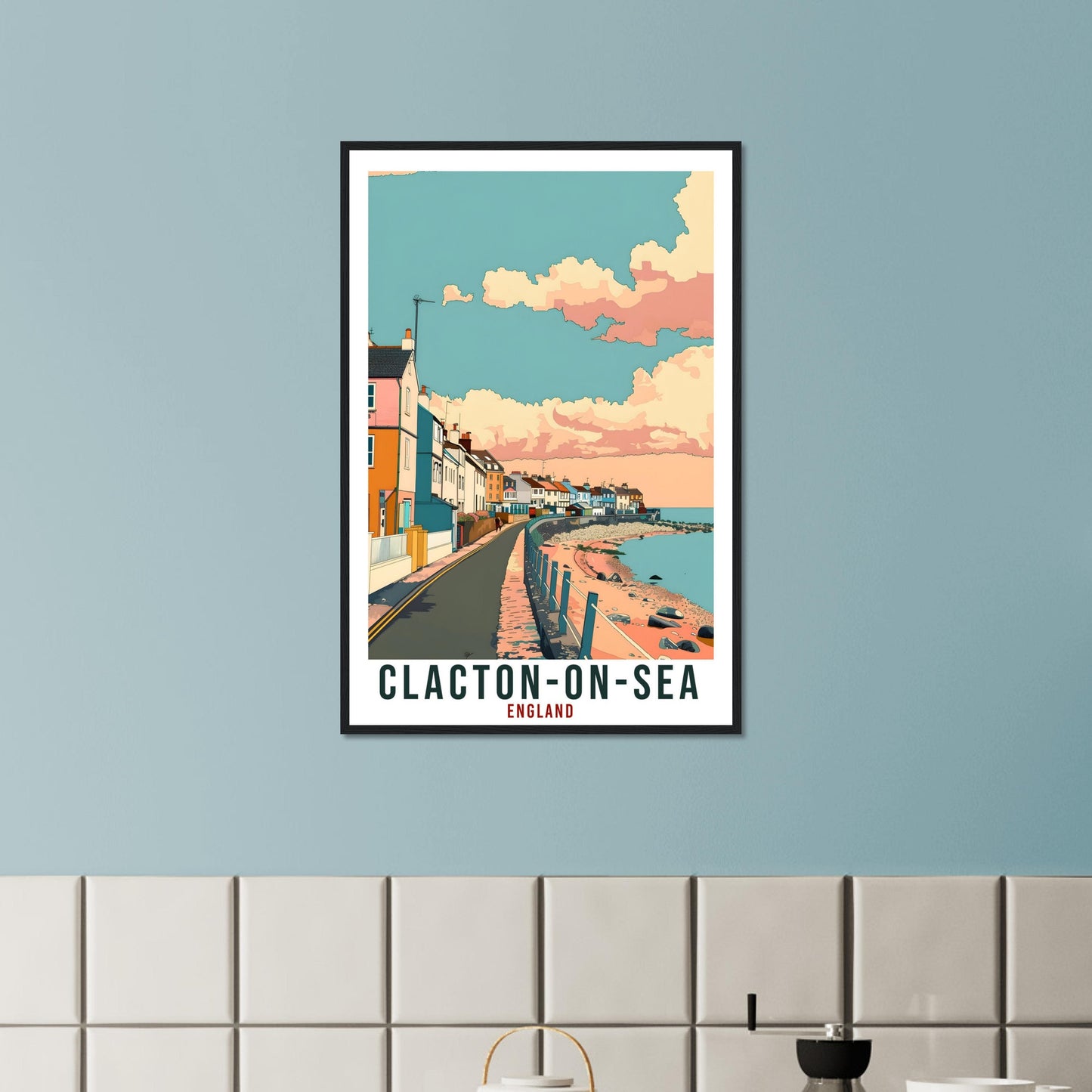 Clacton-On-Sea Travel Print Wall Art Wall Hanging Home Living Décor Clacton-On-Sea Gift Art Lovers UK Artwork Print England Travel Poster