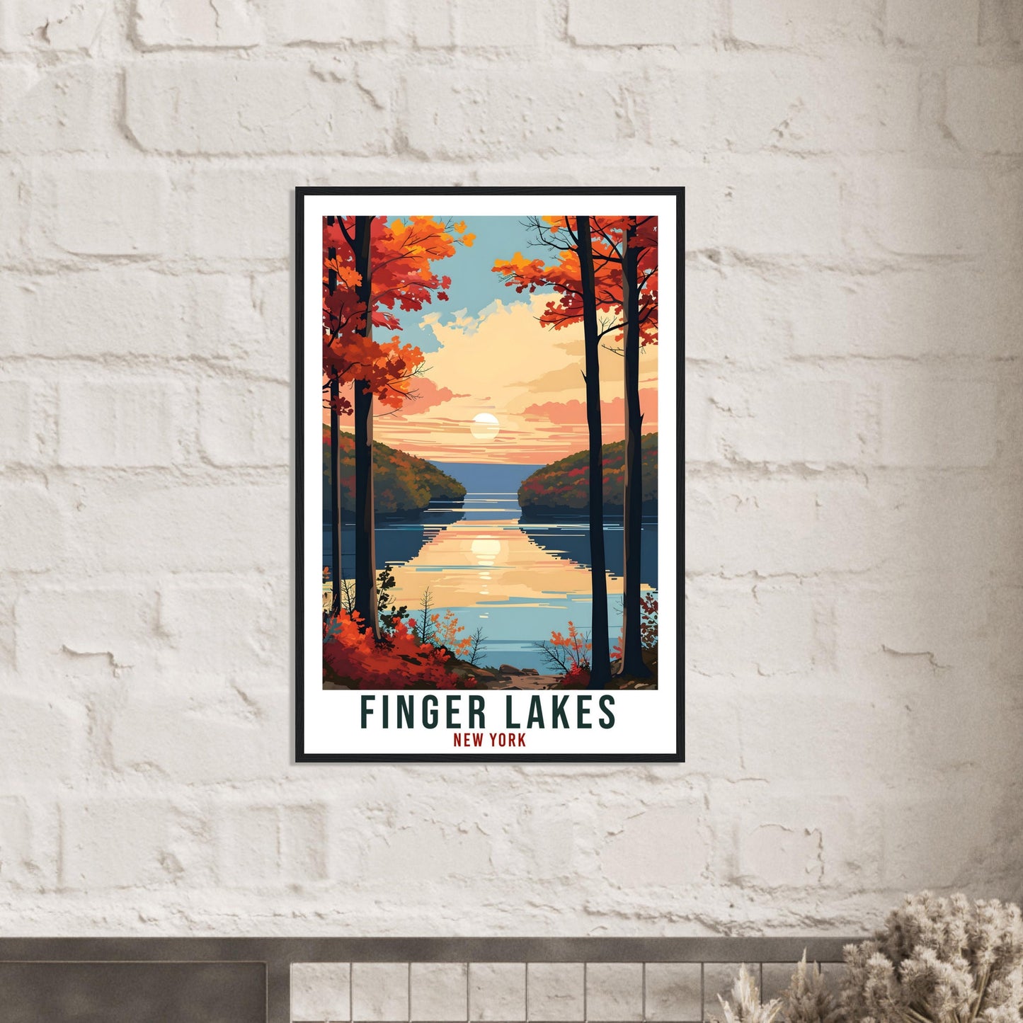 Finger Lakes Travel Print New York Home Decoration USA City Wall Art Gift Wall Hanging Art Lover New York Artwork Finger Lakes Travel Poster