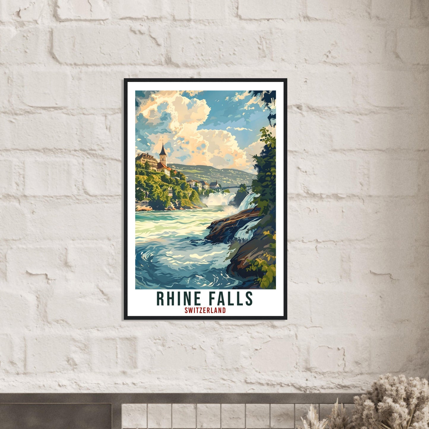 Rhine Falls Travel Print Swiss Wall Art Wall Hanging Home Décor Rhine Fall Gift Art Lovers Gift Switzerland Artwork Gift Swiss Travel Poster