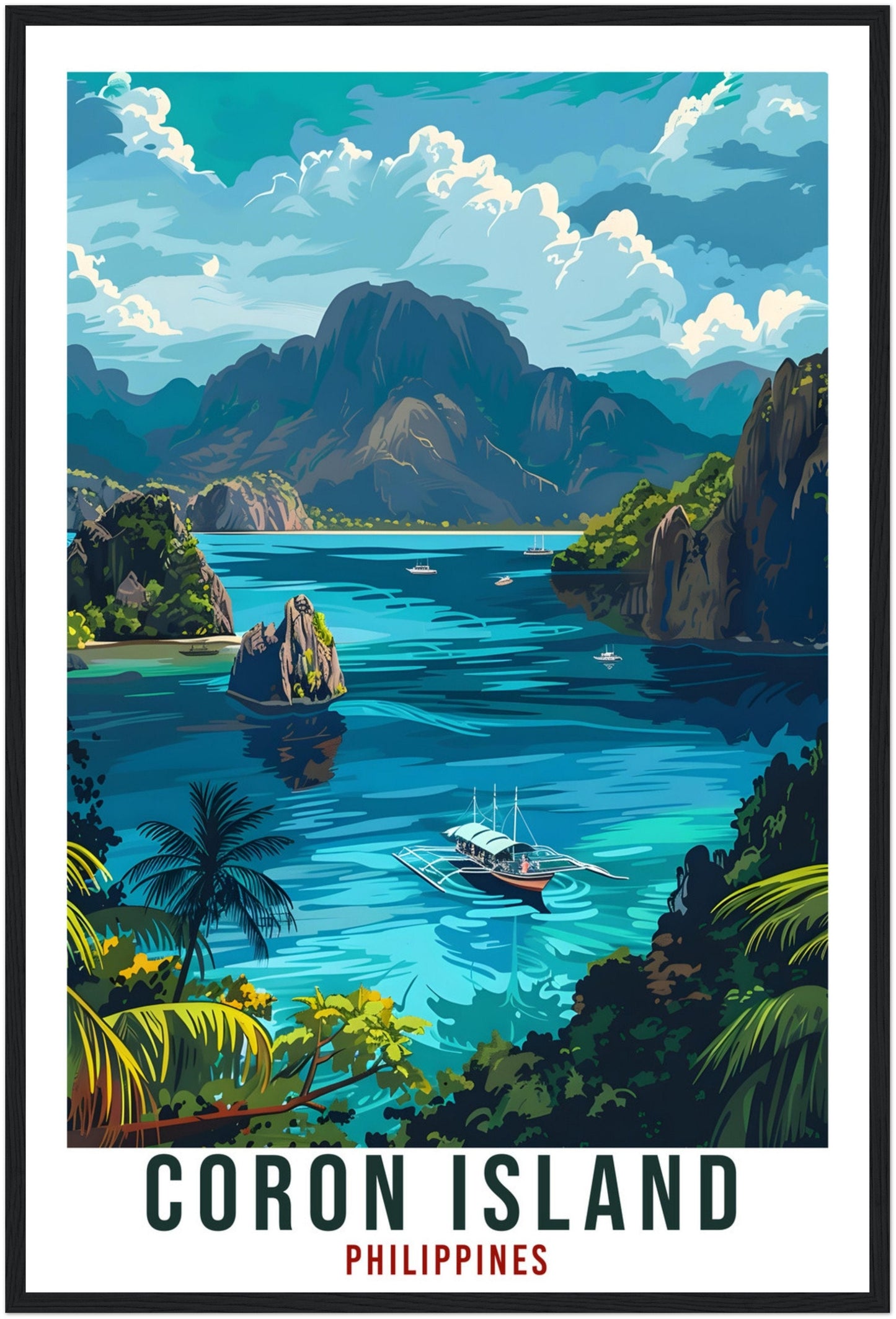 Coron Island Philippines Travel Print Wall Art Wall Hanging Home Décor Coron Island Gift Artwork Travel Art Philippines Beach Travel Poster