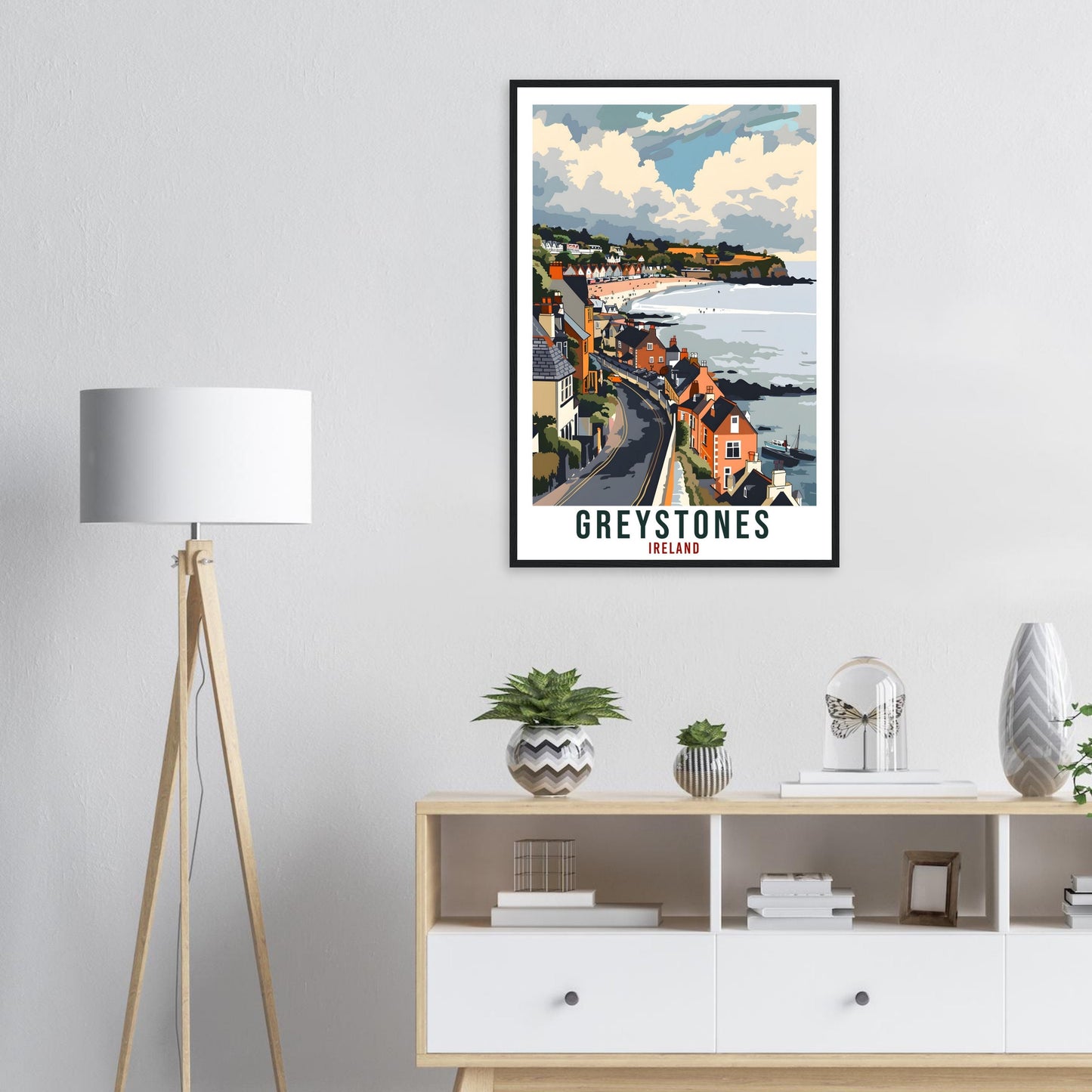 Greystones Travel Print Ireland Wall Art Wall Hanging Home Décor Greystones Gift Art Lovers Wicklow Irish Artwork Gift Ireland Travel Poster