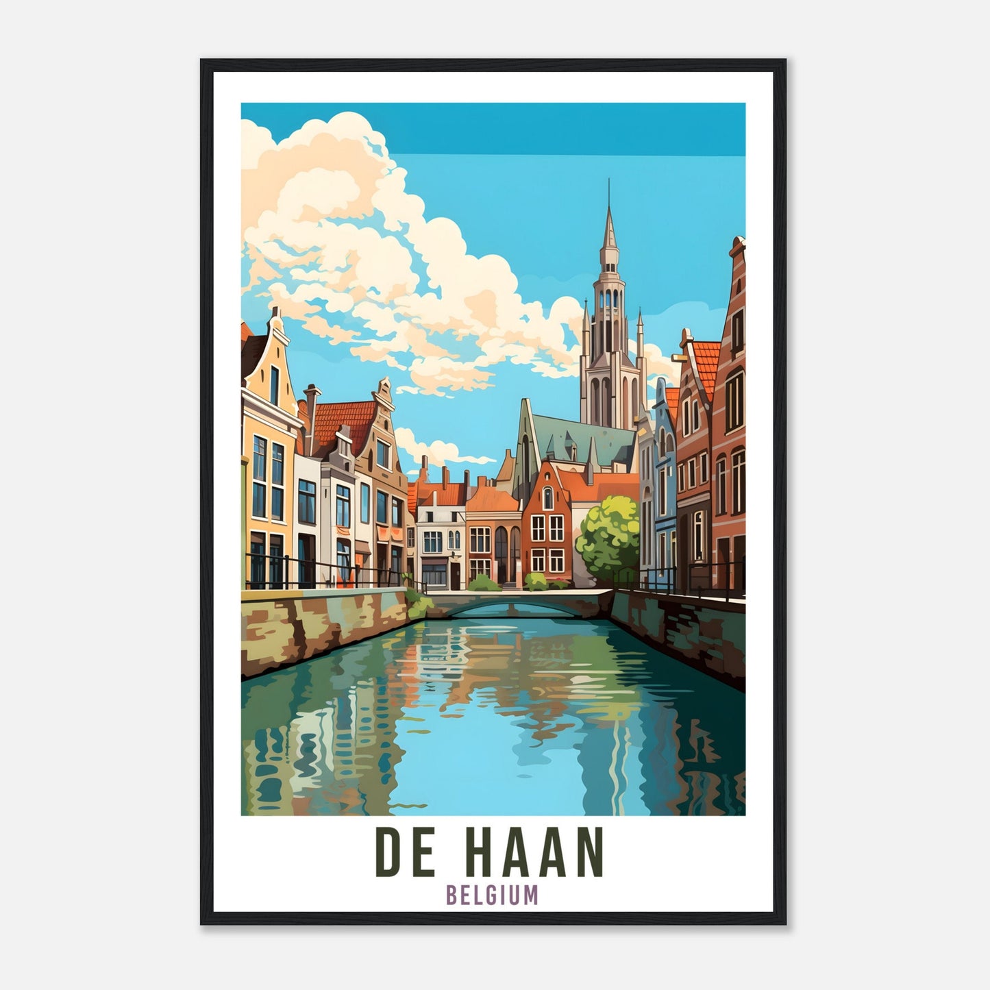 De Haan Travel Poster Wall Art De Haan Belgium Home Décor Artwork Wall Hanging De Haan Art Gifts De Haan Travel Print Belgian Art Lover Gift