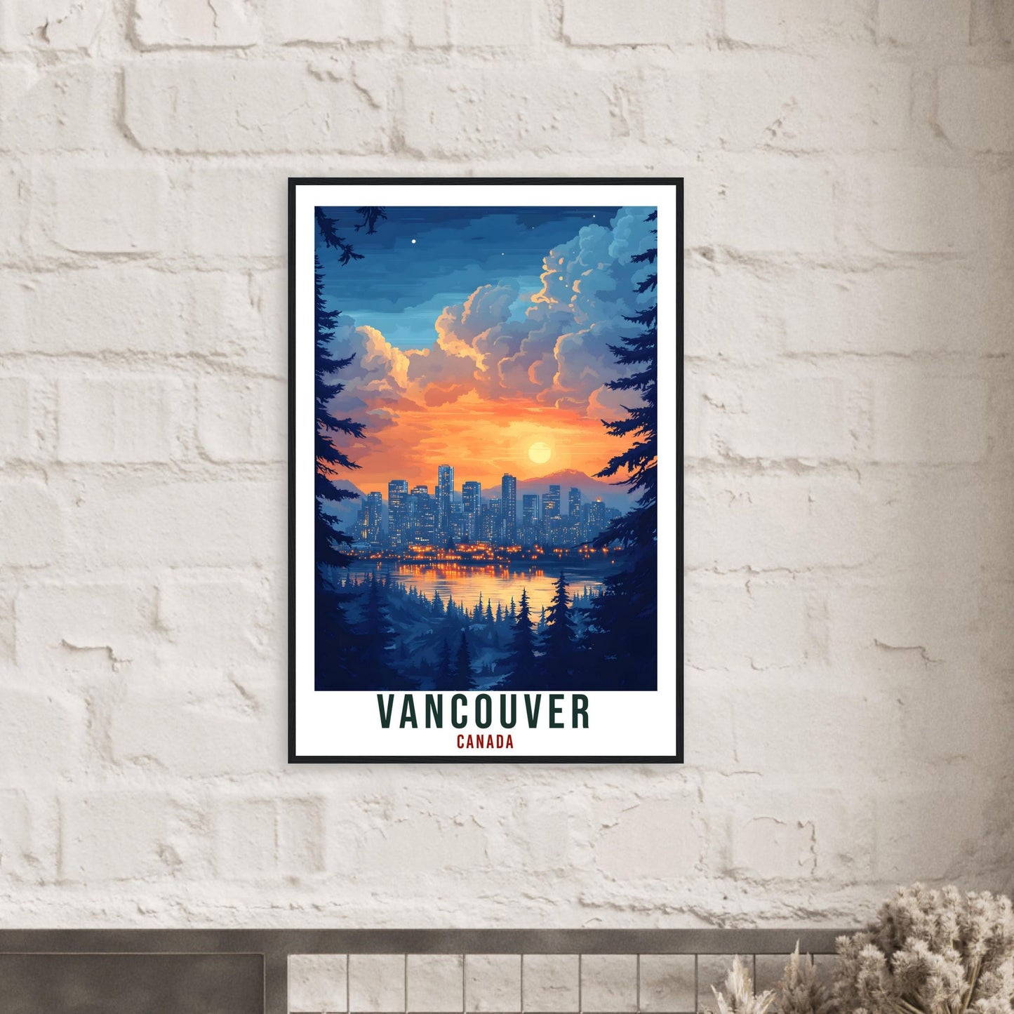 Vancouver Travel Print Canada Home Decor Vancouver Wall Art Gift Wall Hanging Art Lover Vancouver Canadian Artwork Travel Poster Canada Art