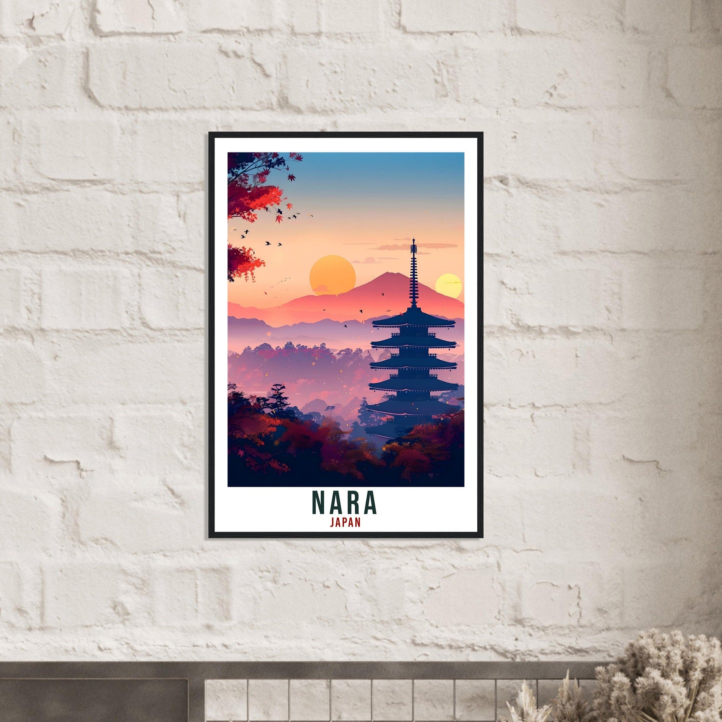Nara Travel Print Japan Nara Home Decoration Wall Art Gift Wall Hanging Art Lover Japanese Artwork Japan Nara Travel Poster Cityscape Print