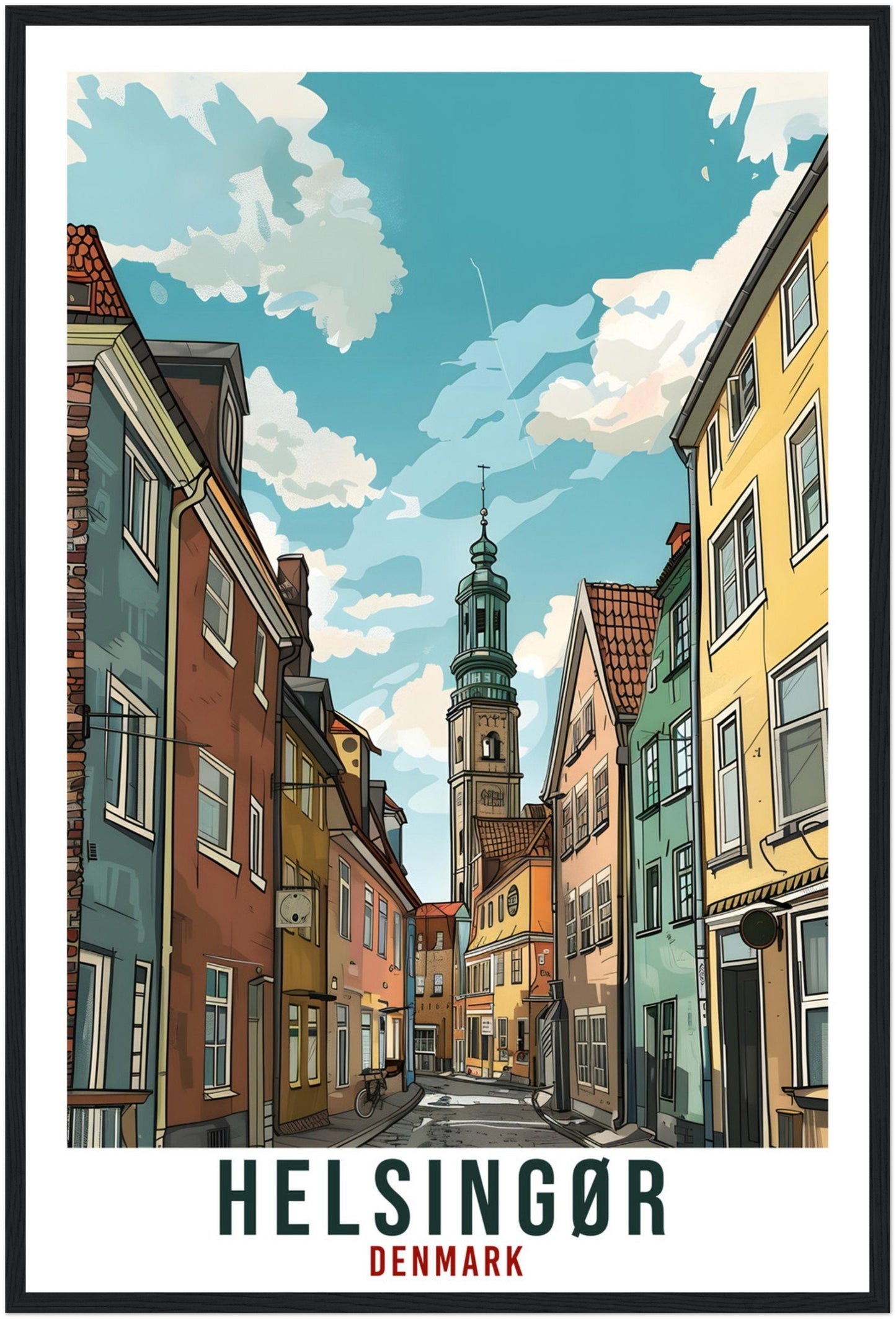 Helsingør Travel Print Denmark Wall Art Helsingør Wall Hanging Home Décor Helsingør Art Gift Denmark Artwork Gift Danish Travel Poster