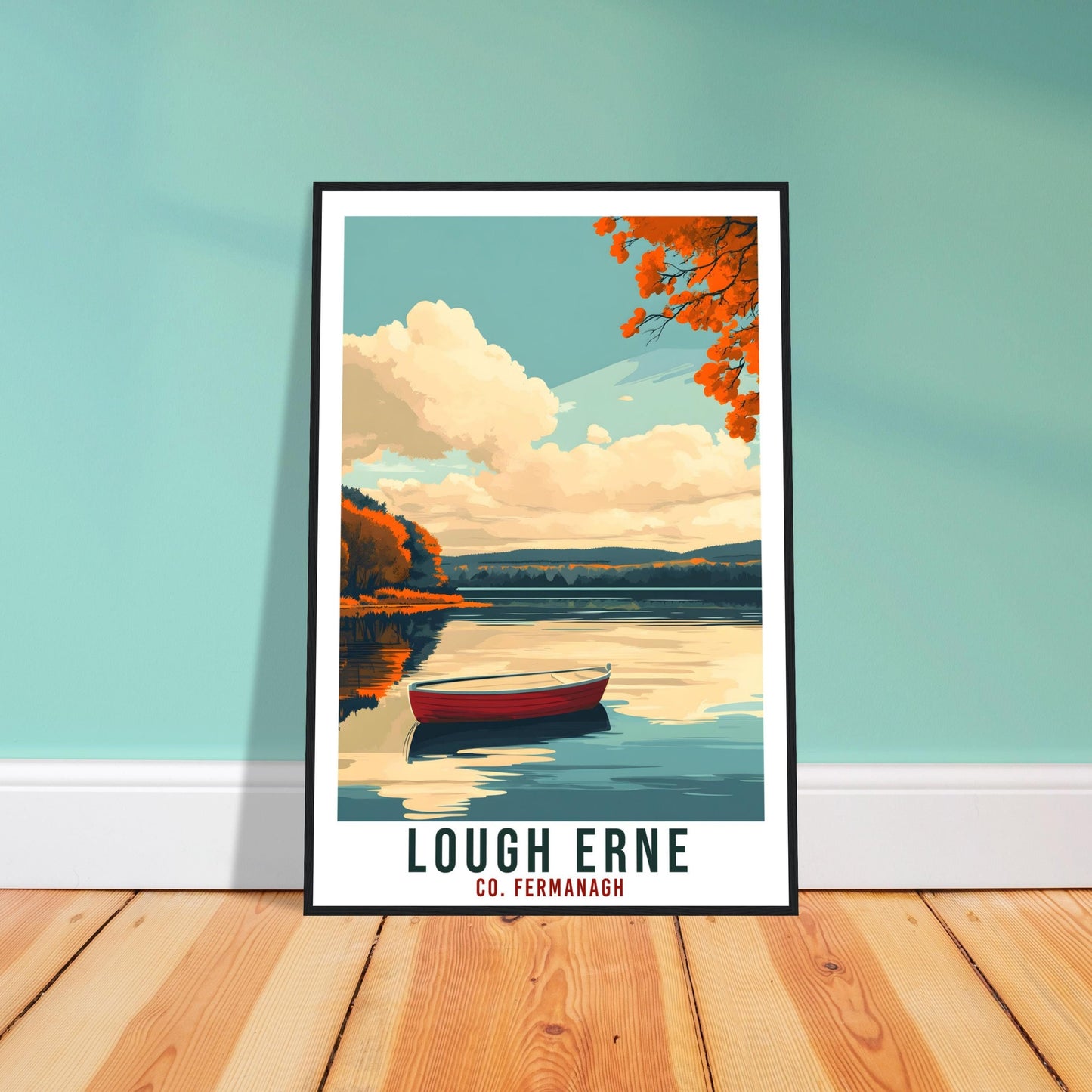Lough Erne Travel Print Fermanagh Home Decor Lough Erne Wall Art Wall Hanging Art Lover Artwork Travel Poster Northern Ireland Travel Art