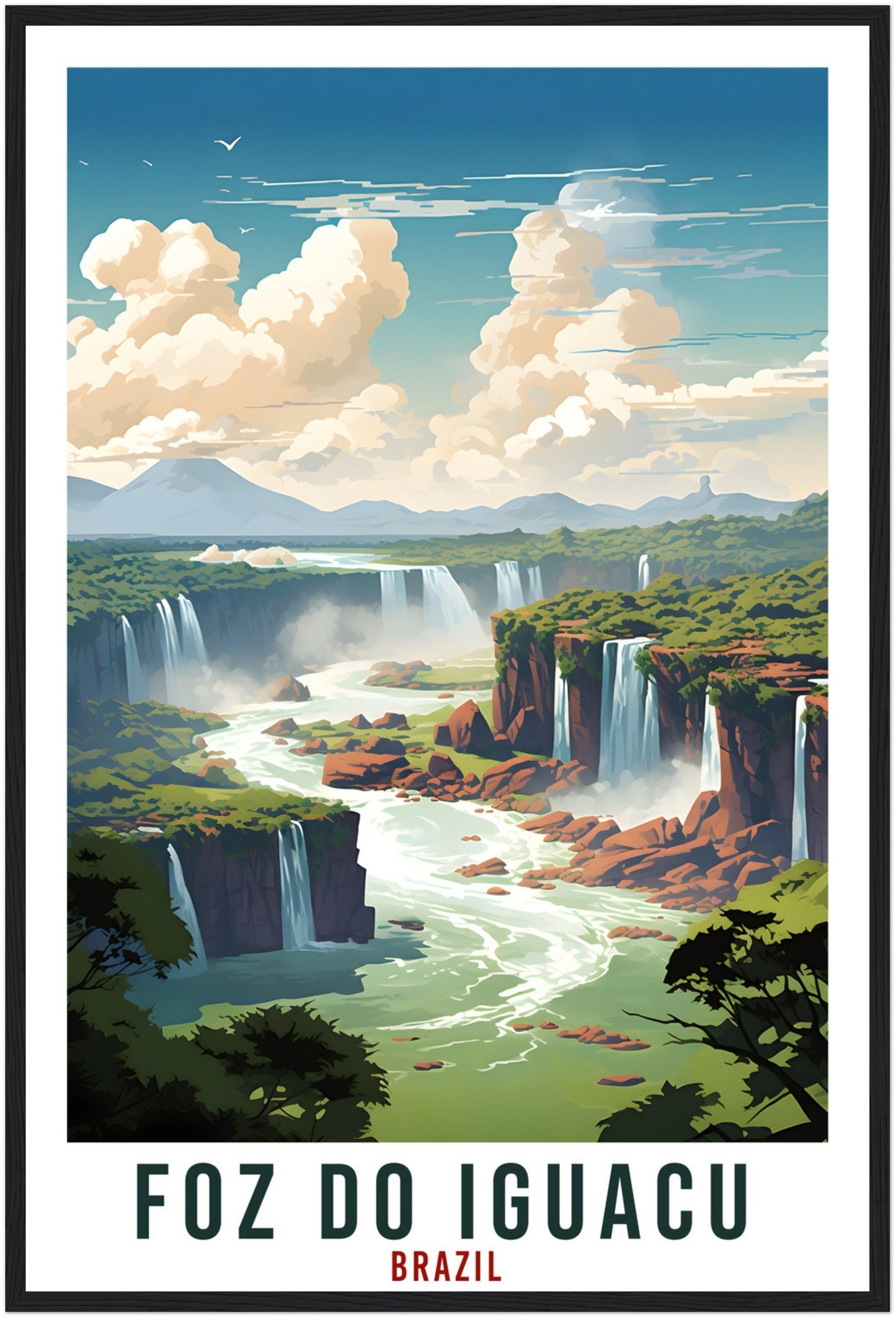 Foz Do Iguacu Travel Print Wall Art Foz Do Iguacu Brazil Wall Hanging Artwork Art Gifts Foz Do Iguacu Travel Poster Brazil Art Lovers Gift