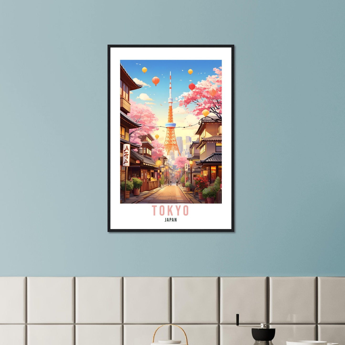 Tokyo Travel Poster Tokyo Wall Hanging Japan Artwork Travel Print Wall Art Tokyo Japan Asia Home Decor Tokyo Gift Travel Art Cherry Blossom
