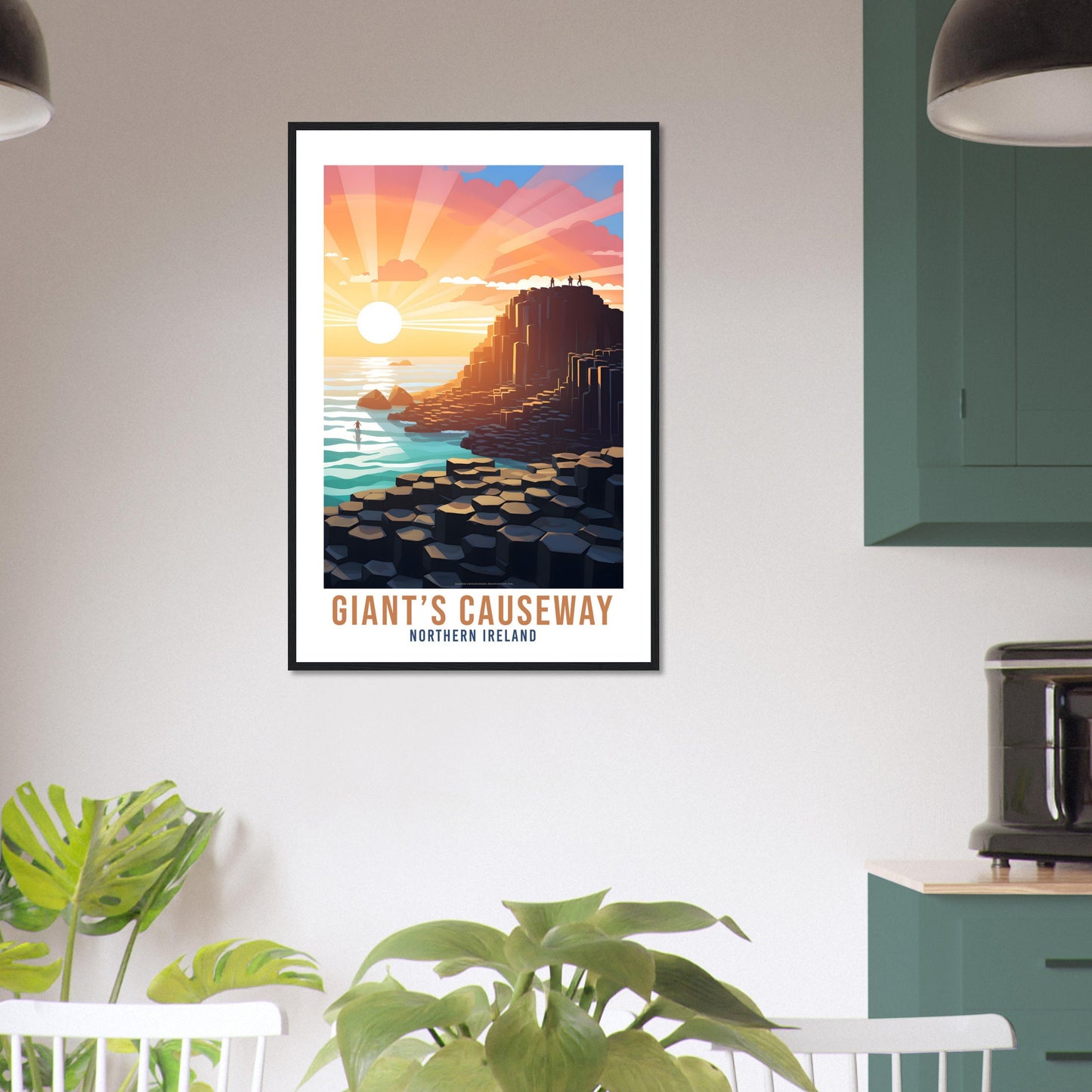 Giant's Causeway Travel Print Northern Ireland Seaside Coastal Landscape Wall Artwork Giant's Causeway Artwork Gift Causeway Coast Poster