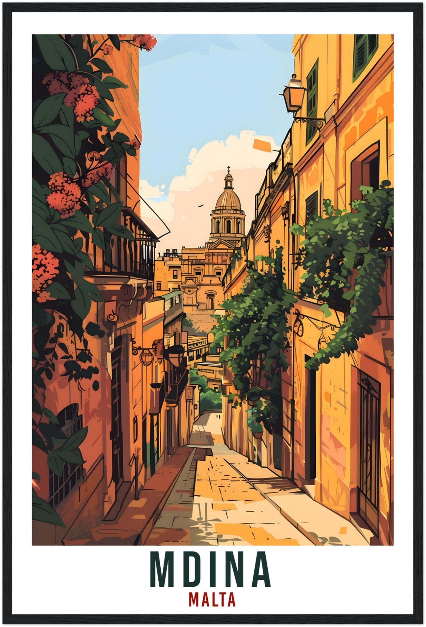 Mdina Travel Print Malta Wall Art Wall Hanging Home Living Décor Mdina Gift Art Lovers Gift Malta Artwork Gift Mdina Malta Travel Poster