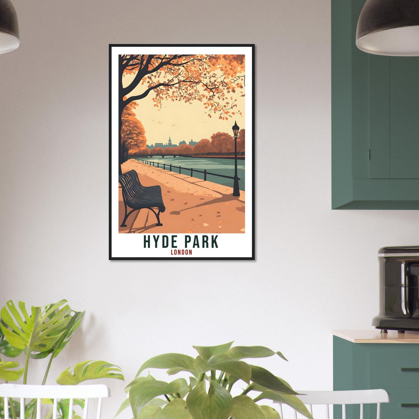 Hyde Park London Travel Print England Decor London Park Wall Art Gift Wall Hanging Art Lover Hyde Park England Artwork Travel Poster UK Art