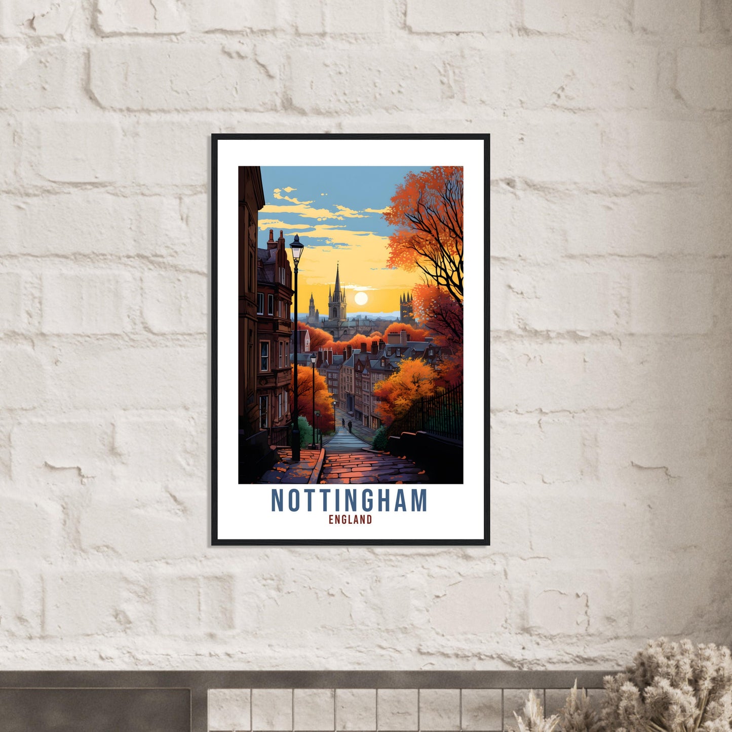 Nottingham Travel Print Home Decor Nottinghamshire East Midlands Wall Hanging Nottingham Artwork Gift Nottingham Travel Poster Artwork