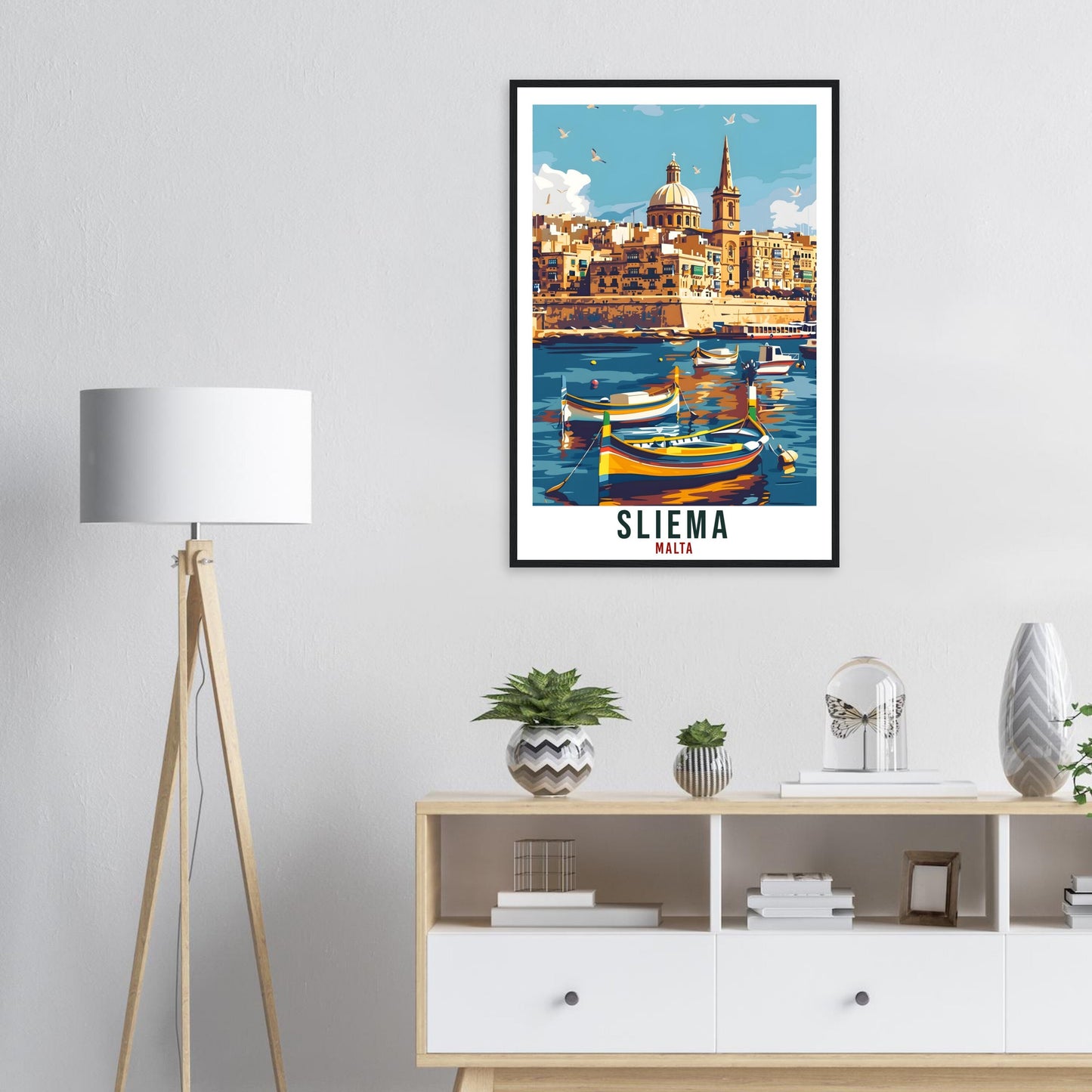Sliema Travel Print Malta Wall Art Wall Hanging Home Living Décor Sliema Gift Art Lovers Gift Malta Artwork Gift Sliema Malta Travel Poster