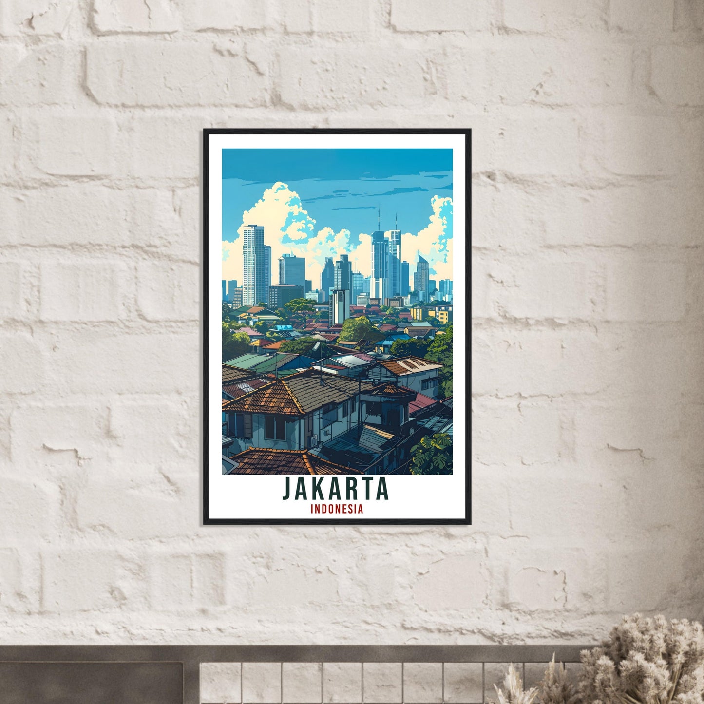 Jakarta Travel Print Wall Art Wall Hanging Home Décor Jakarta Gift Landmark Artwork Travel Art Lovers Indonesia Jakarta City Travel Poster