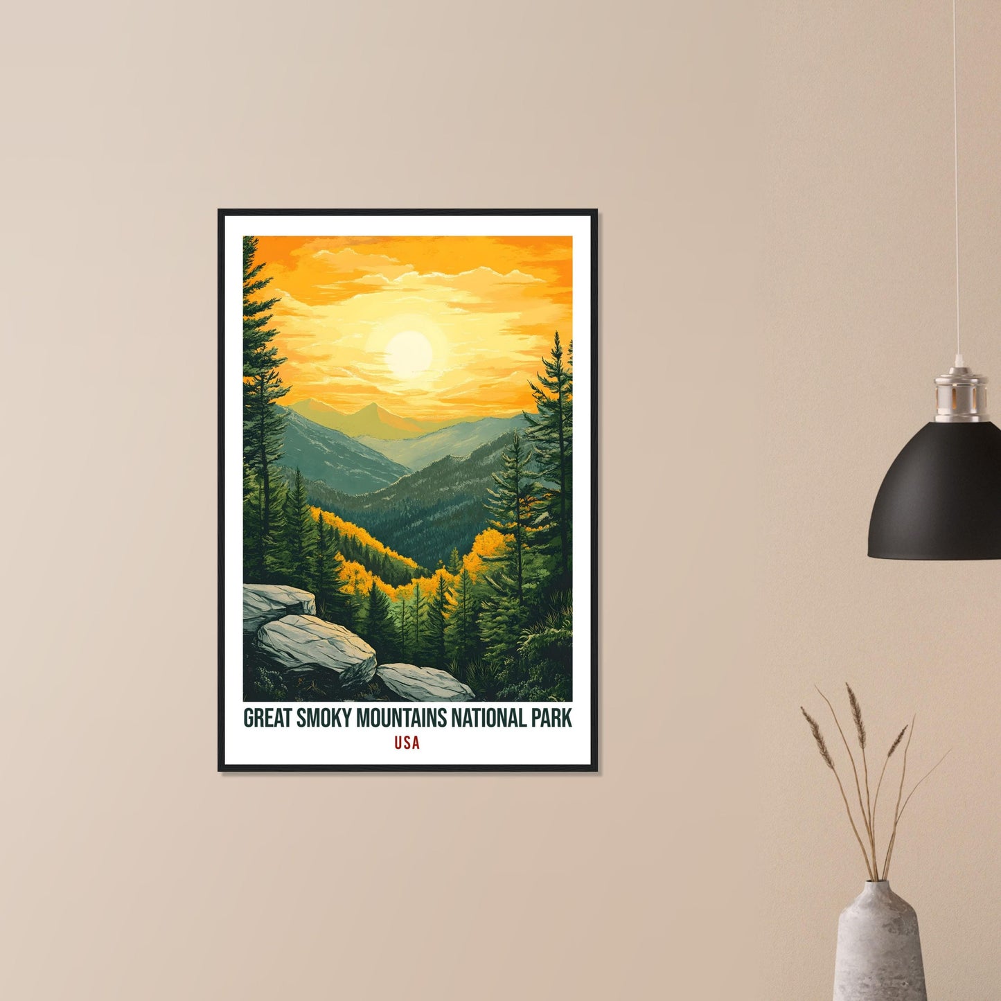 Great Smoky Mountains National Park USA Travel Print Wall Art Wall Hanging Home Décor Great Smoky Gift Travel Art USA Artwork Travel Poster