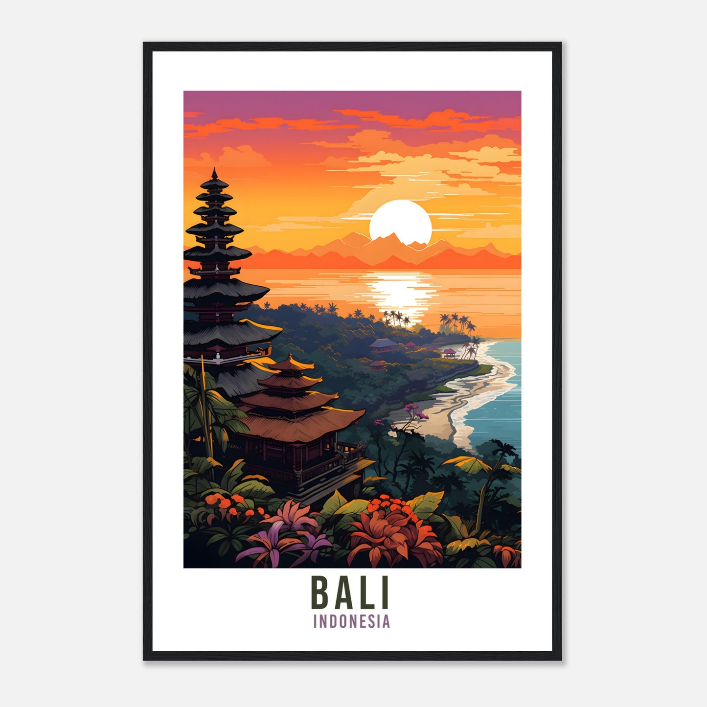 Bali Travel Print Indonesia Wall Art Bali Wall Hanging Home Décor Indonesia Gift Art Lovers Indonesia Art Lover Gift Bali Holiday Print