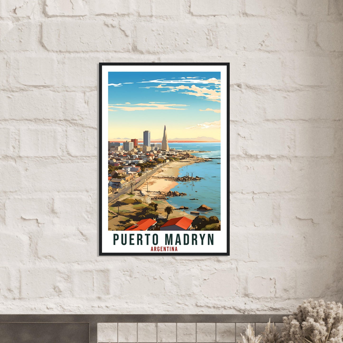 Puerto Madryn Travel Print Wall Art Puerto Madryn Argentina City Landscape Artwork Madryn Argentina Art Gift Madryn Travel Poster Home Decor