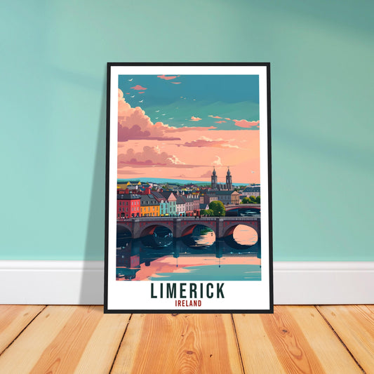 Limerick Travel Print Ireland Wall Art Wall Hanging Home Living Décor Limerick Gift Art Lovers Gift Irish Artwork Gift Ireland Travel Poster