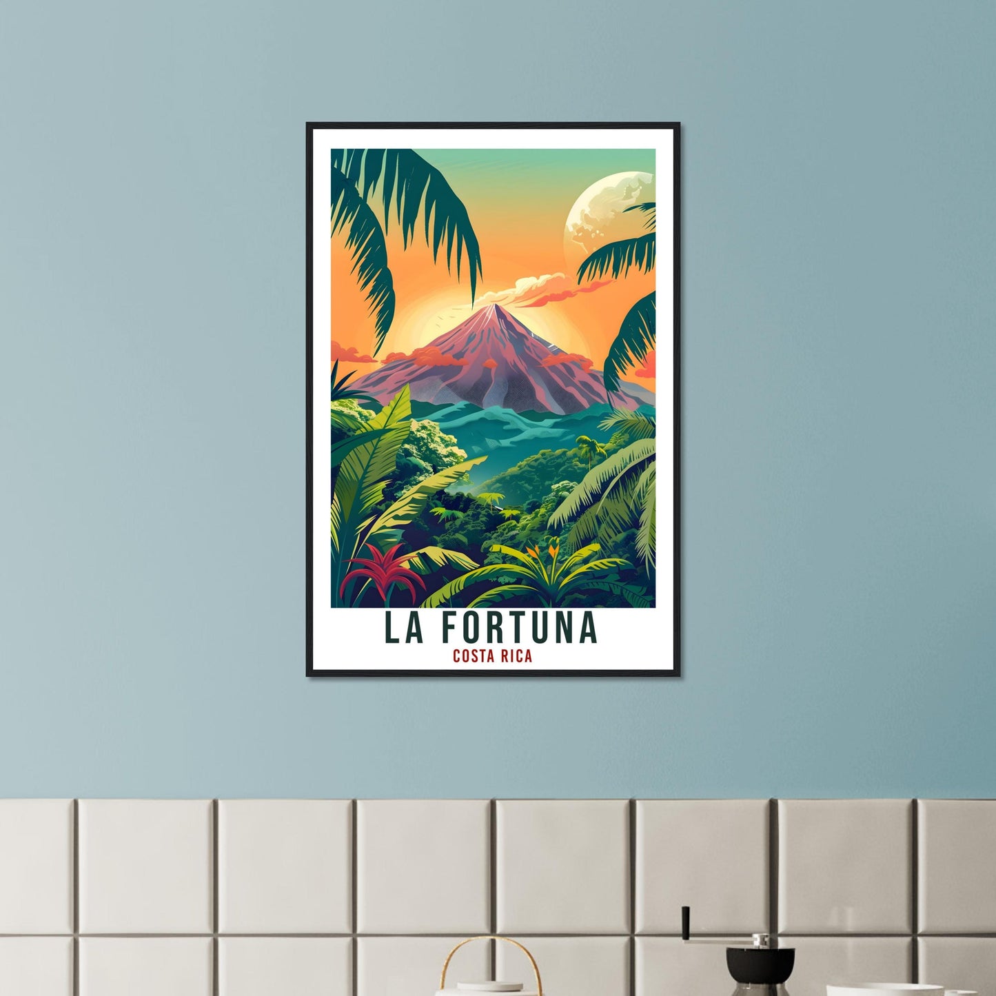 La Fortuna Costa Rica Travel Print Wall Art Wall Hanging Home Décor La Fortuna Gift Wall Artwork Travel Art Costa Rica City Travel Poster