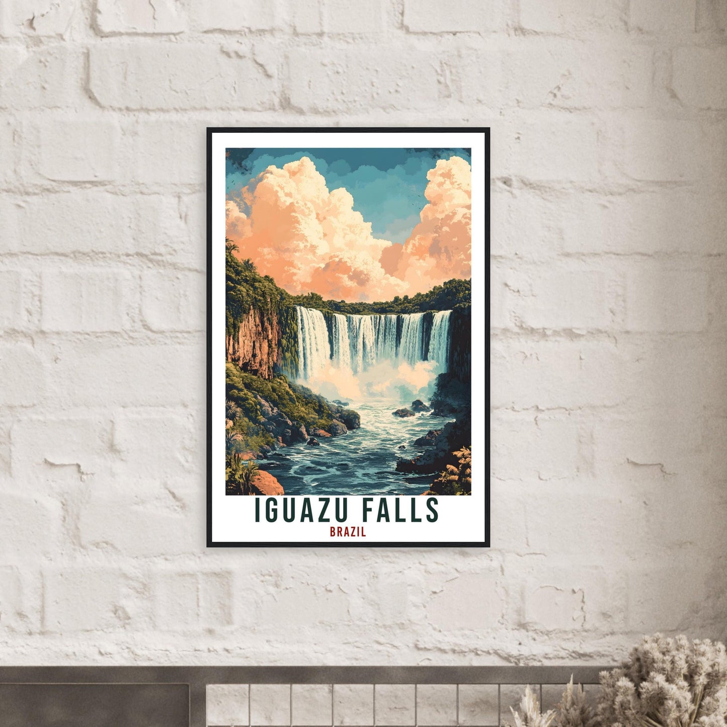 Iguazu Falls Travel Print Brazil Home Decor Iguazu Wall Art Gift Wall Hanging Art Lover Iguazu Falls Brazil Artwork Travel Poster Travel Art