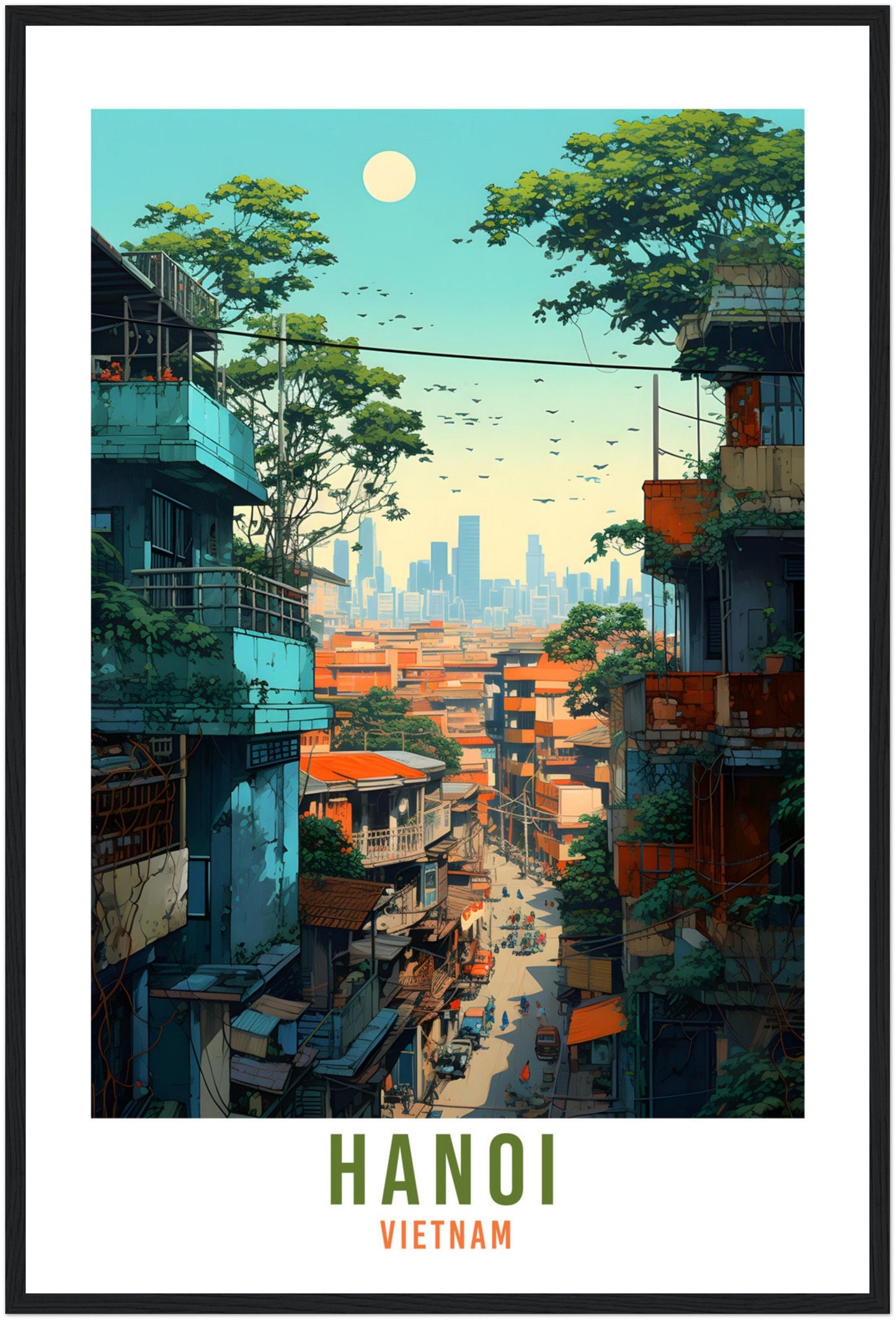 Hanoi Vietnam Travel Print Wall Art Hanoi Wall Hanging Home Décor Hanoi Gift Art Lovers Vietnam Art Lover Gift Print Hanoi Vietnam Print