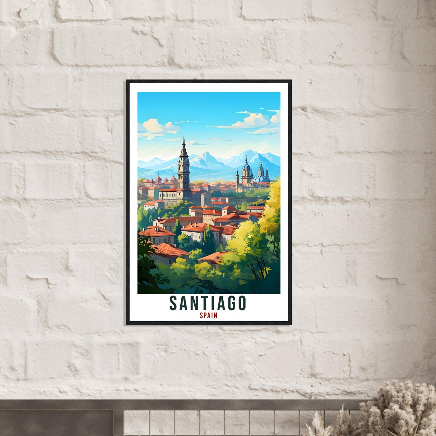 Santiago Travel Print Spain Home Decoration Santiago Spanish City Wall Art Gift Wall Hanging Art Lover Spain Artwork Santiago Travel Poster