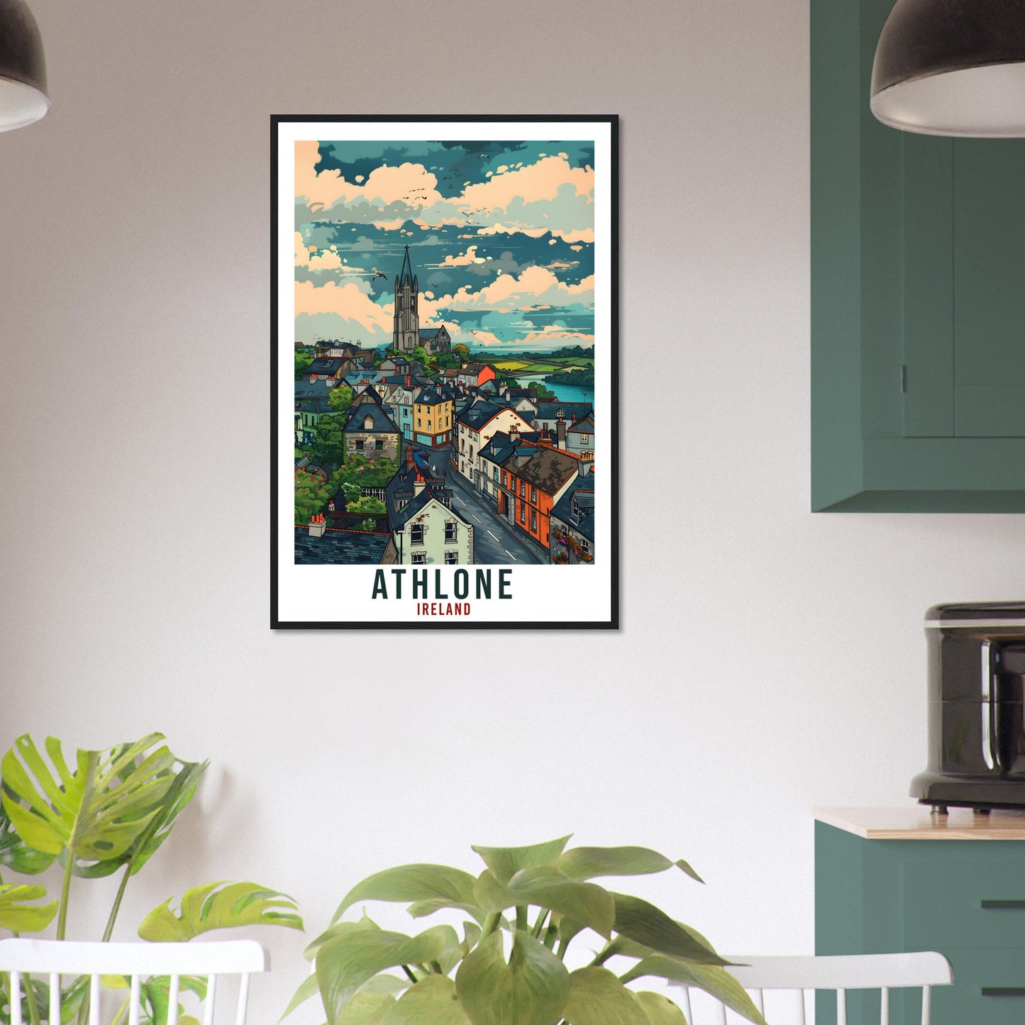 Athlone Travel Print Ireland Wall Art Wall Hanging Home Living Décor Athlone Gift Art Lovers Gift Irish Artwork Gift Ireland Travel Poster