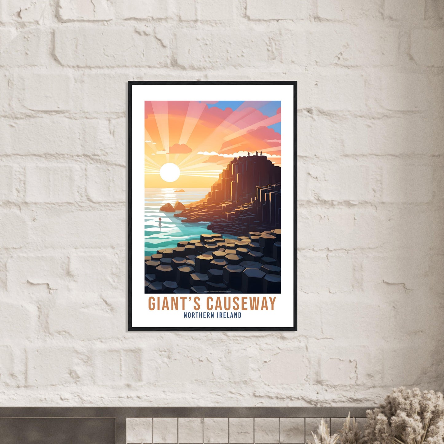 Giant's Causeway Travel Print Northern Ireland Seaside Coastal Landscape Wall Artwork Giant's Causeway Artwork Gift Causeway Coast Poster